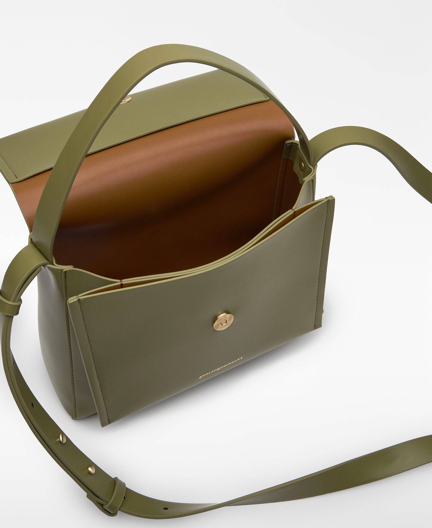 Leather-Non-Leather flap crossbody woman image number 2