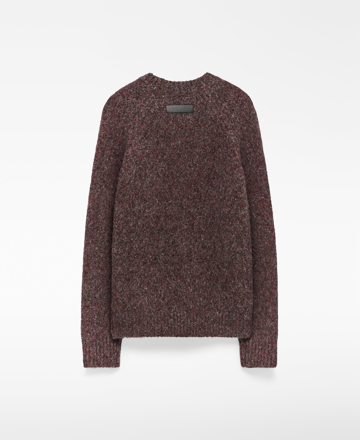 Crew collar melange knit sweater man image number 1