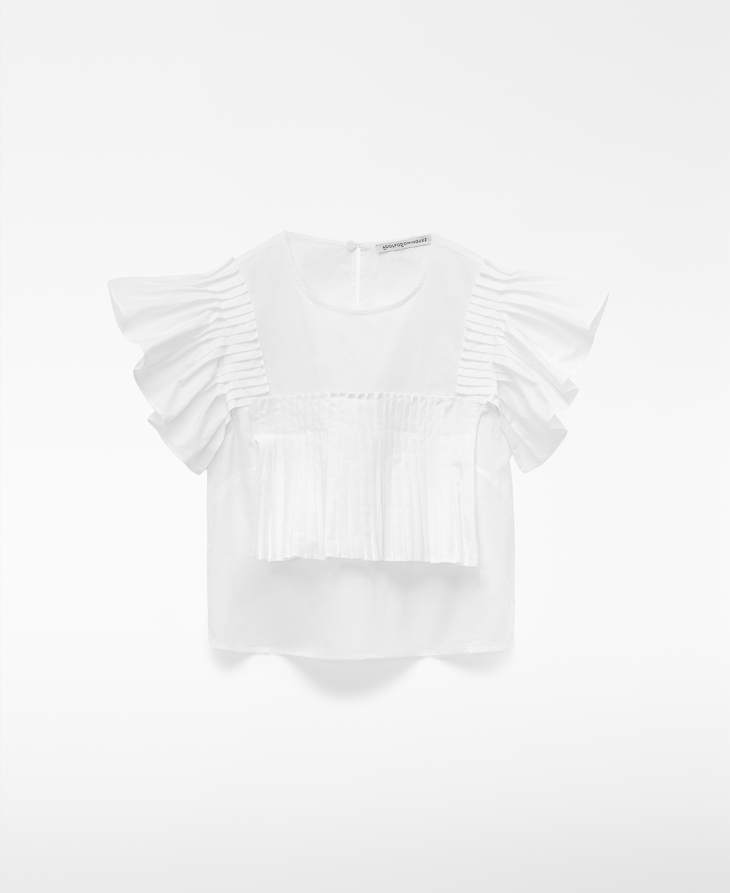 Cotton crop top with ruffles image number 4