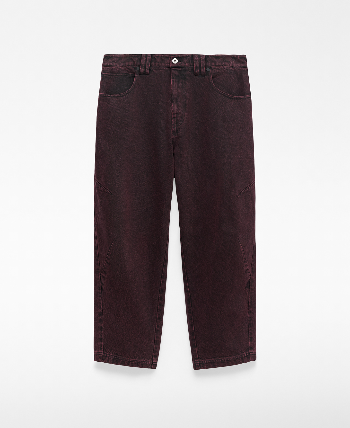 Ankle-length washed denim trousers woman image number 4