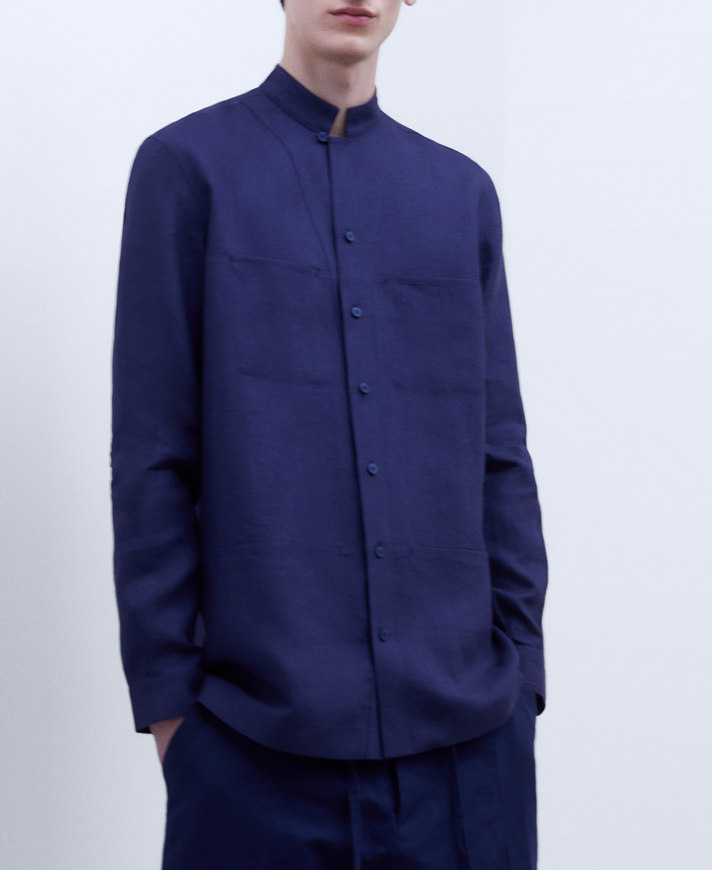 European linen guayabera shirt image number 0