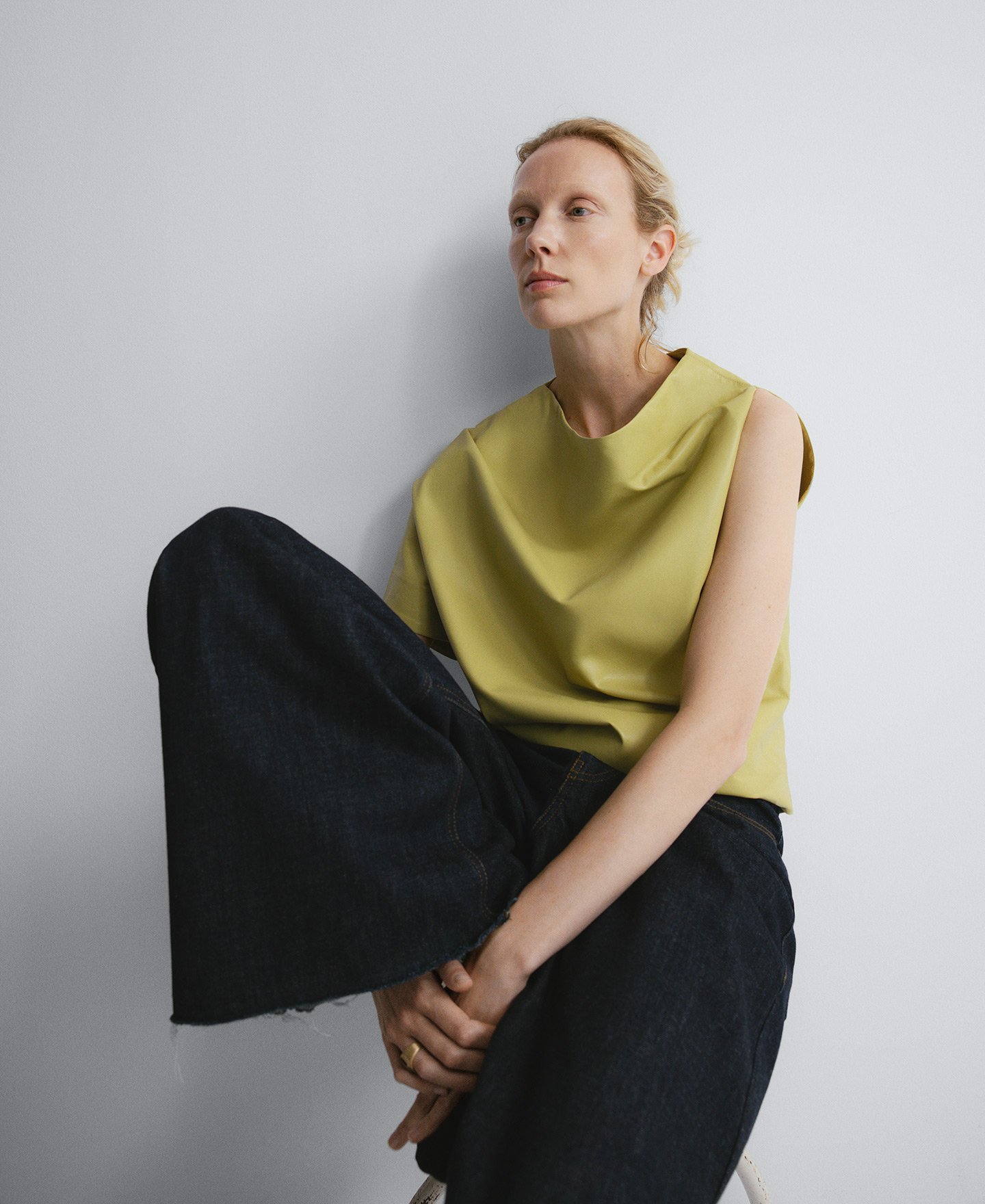 Green Leather-Non-Leather top woman image number 0