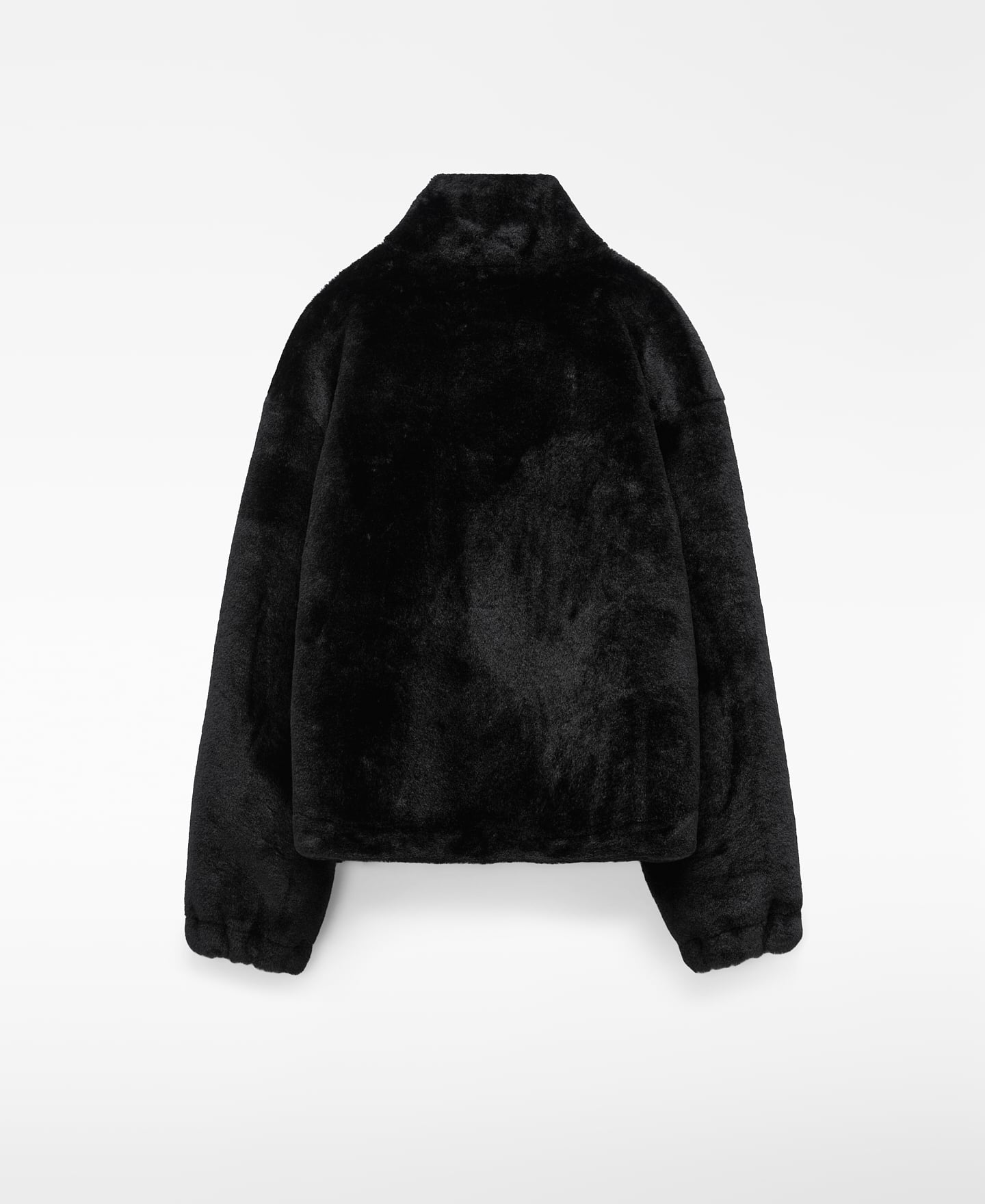 Funnel neck faux fur jacket image number 1