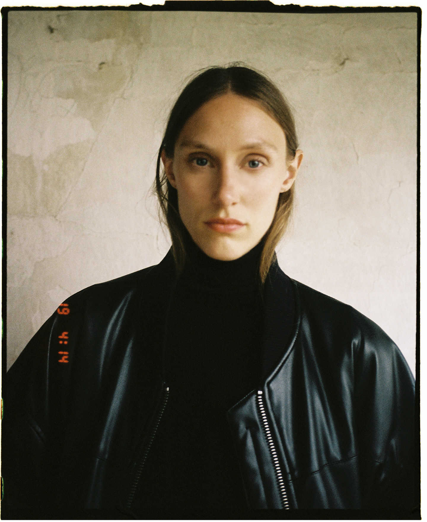 Leather texture oversize bomber image number 2