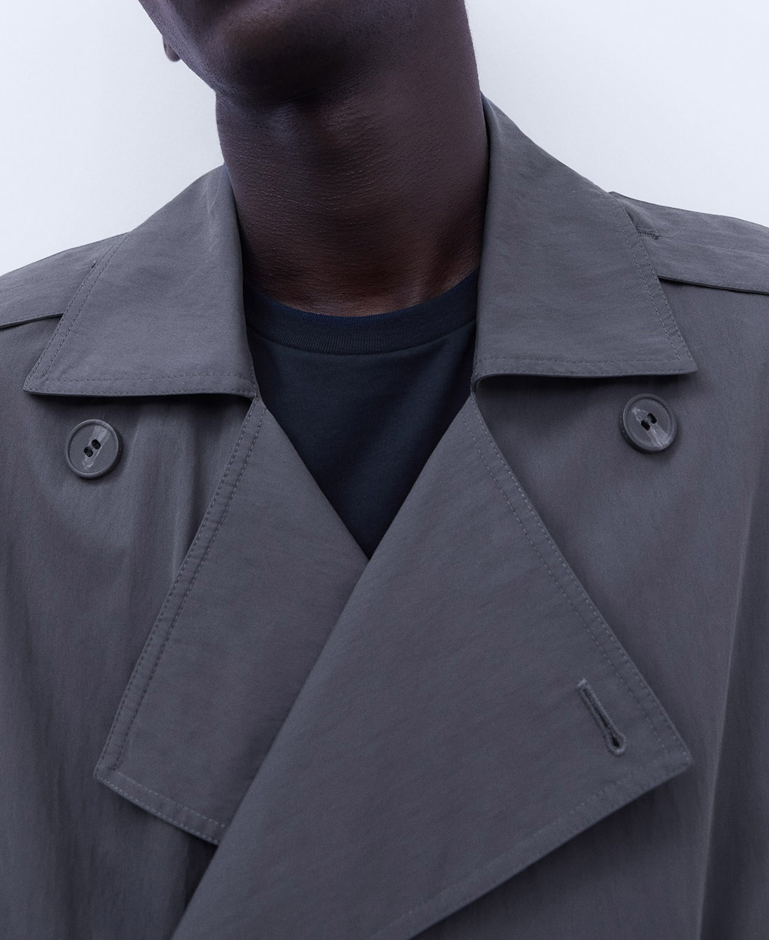 Epaulette Double Breasted Trench Coat image number 3