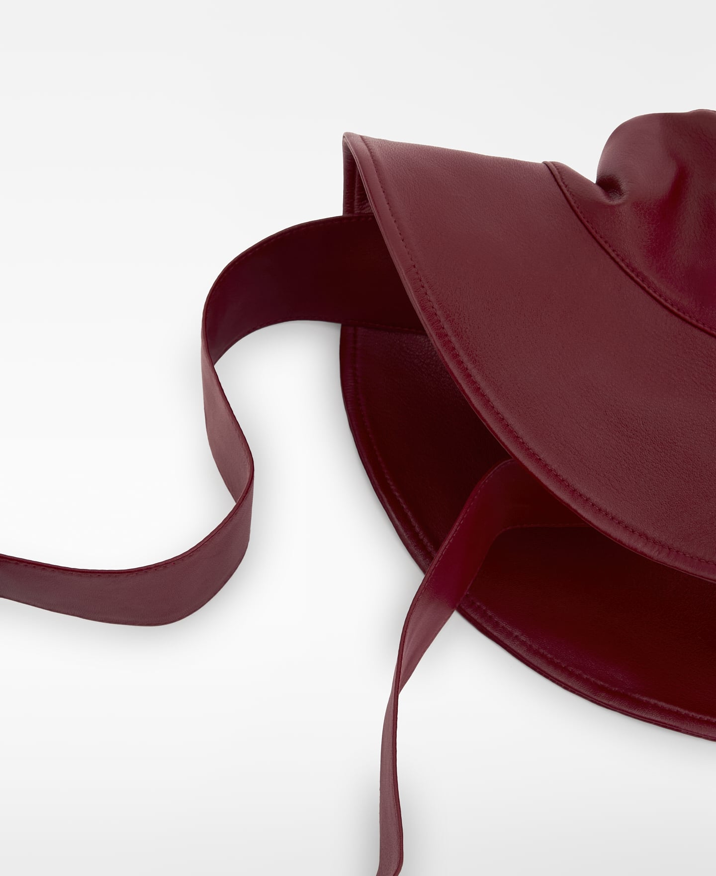 Leather bucket hat with straps image number 1