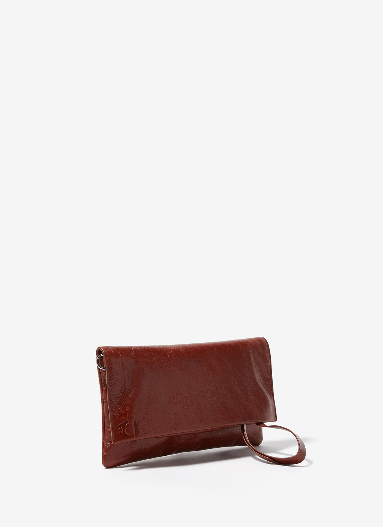 Crackled glossy leather crossbody bag image number 1