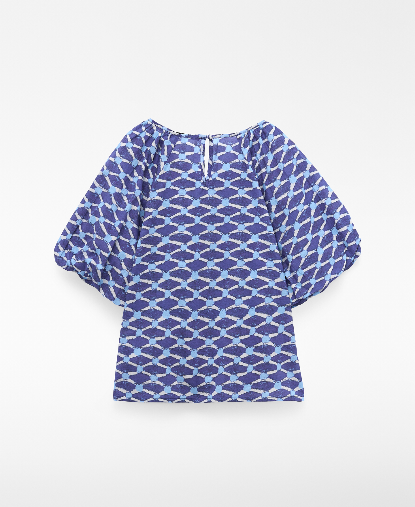 Printed blouse with ruched front image number 1
