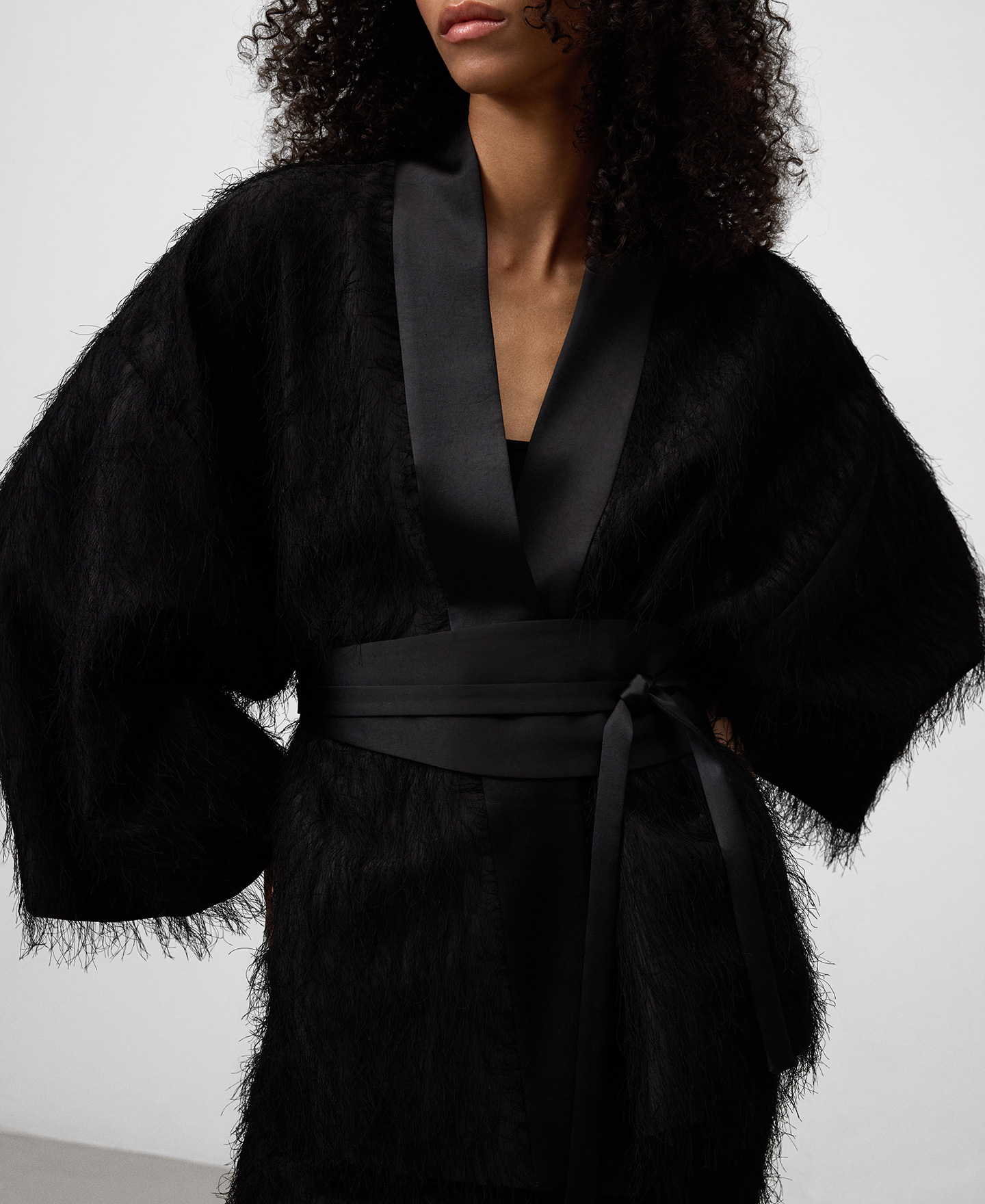 Casaco kimono com franjas para mulher image number 5