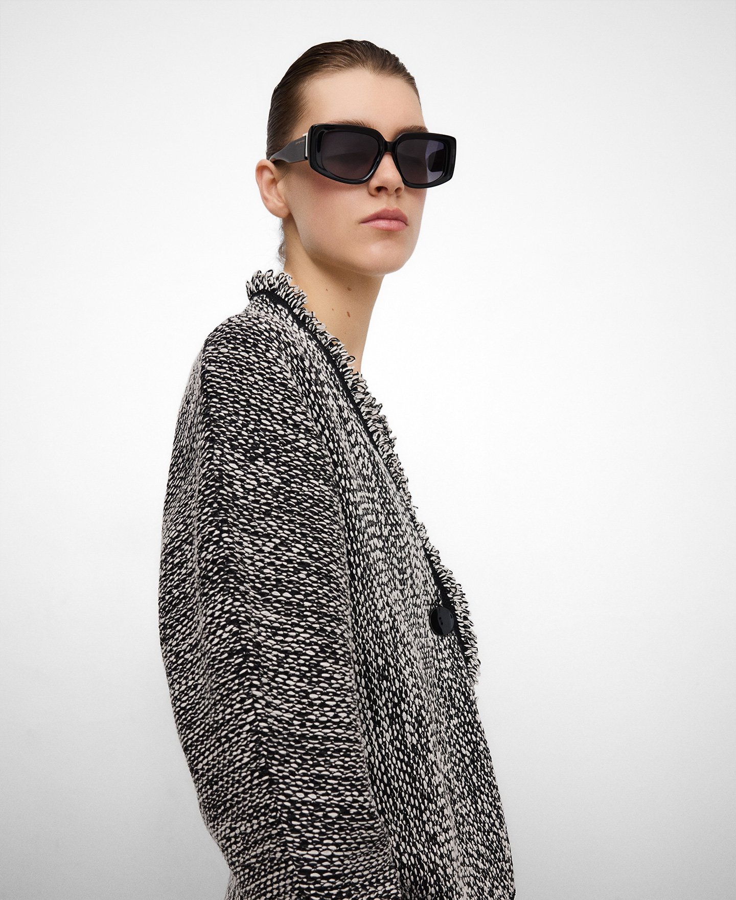 Short blended-knit jacket image number 3