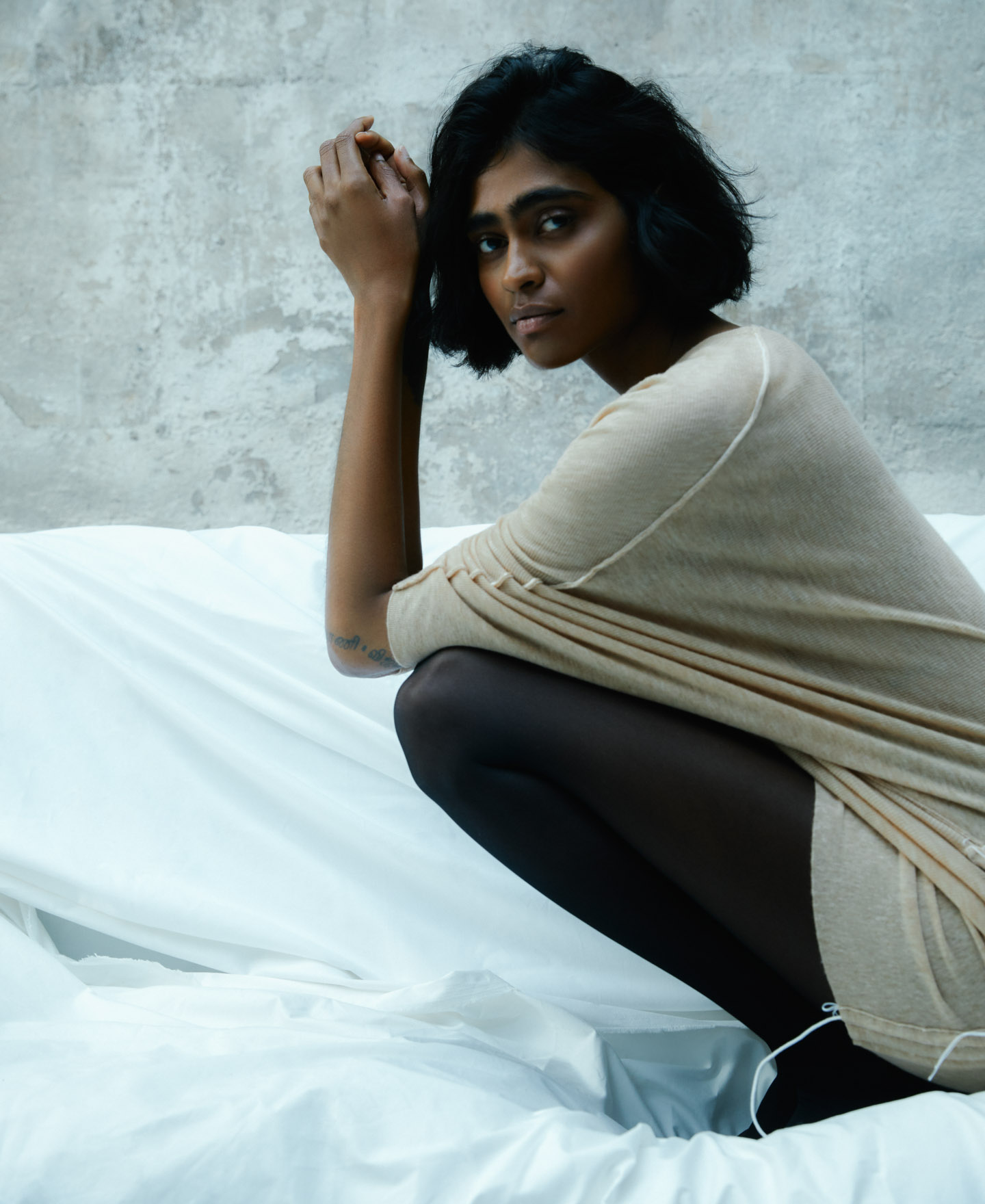 Batwing sleeve merino wool sweater image number 0