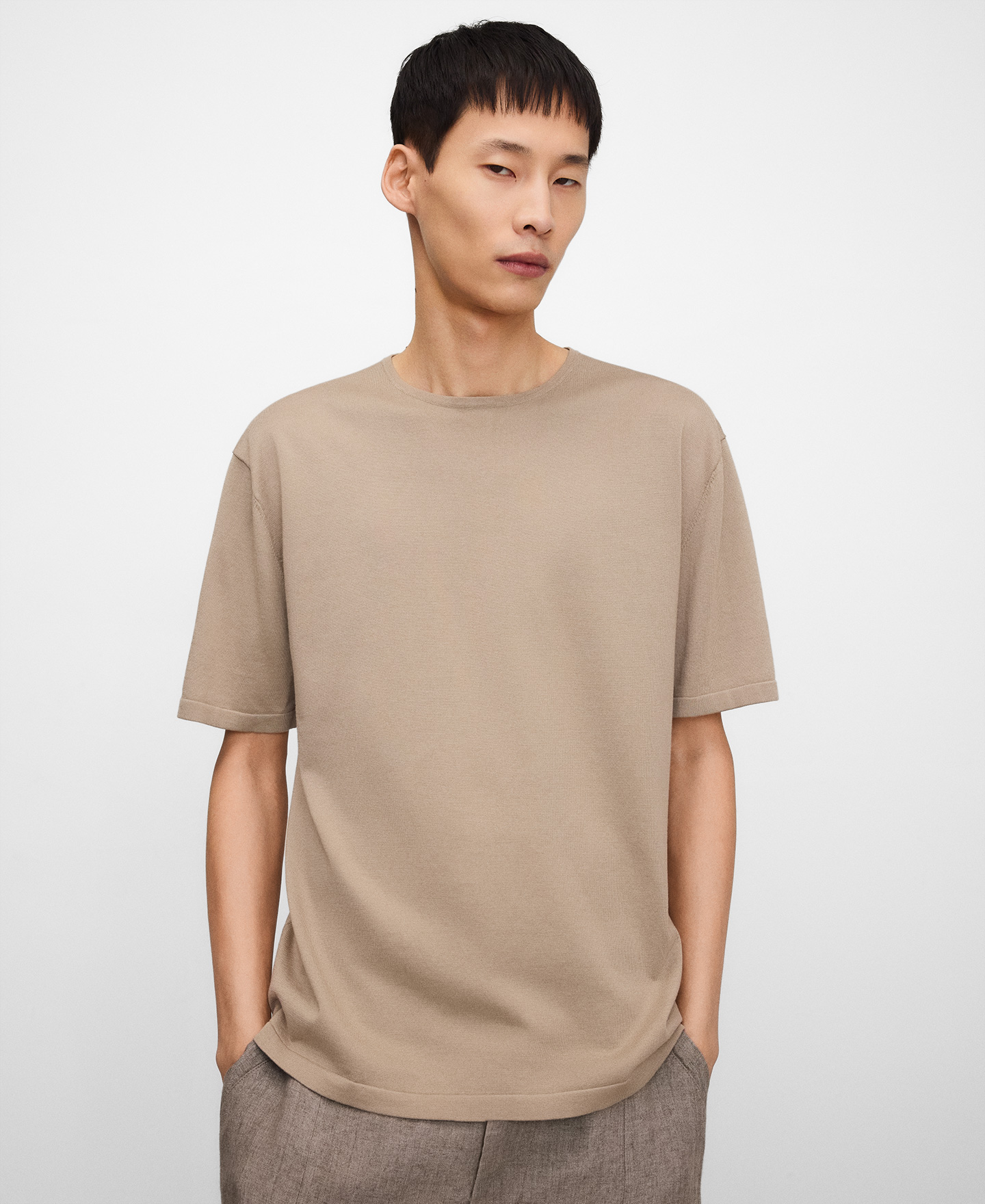 Short sleeve knit T-shirt image number 0