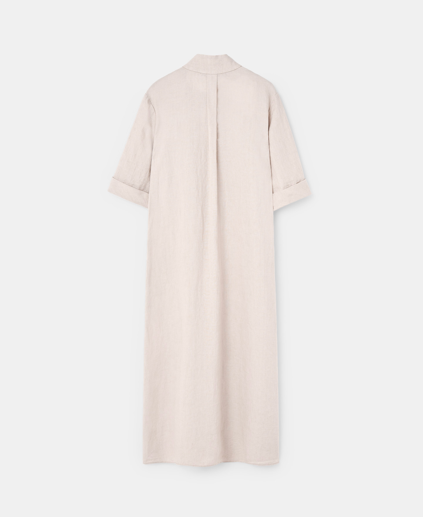 Vestido midi en lino natural europeo image number 5