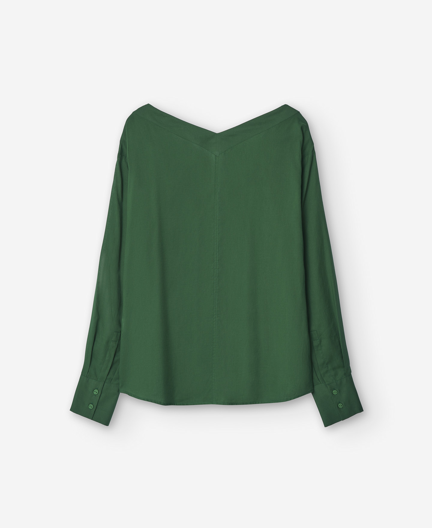 Cotton double v-neck blouse image number 5
