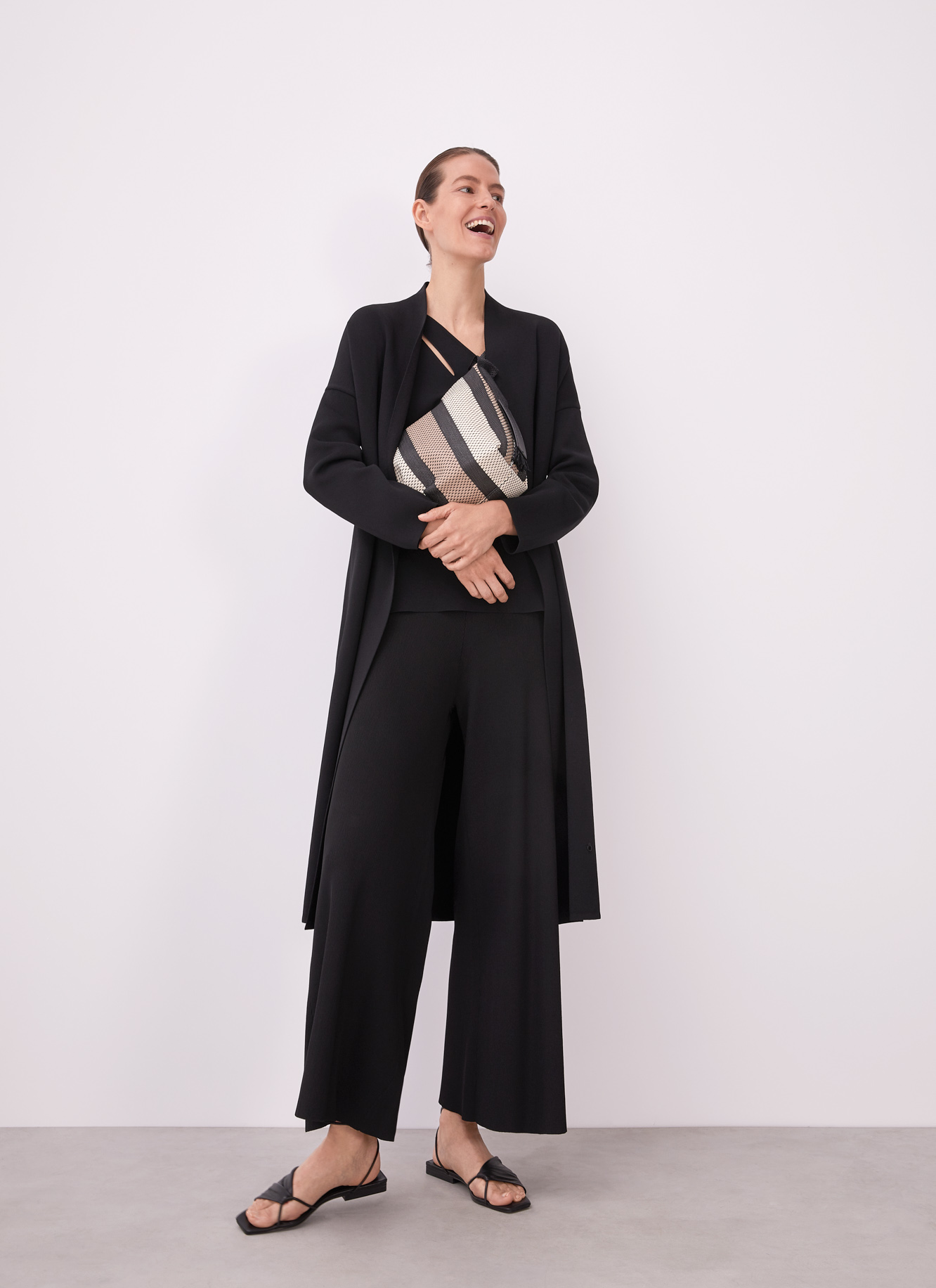 Knit sweater with asymmetric neckline image number 3