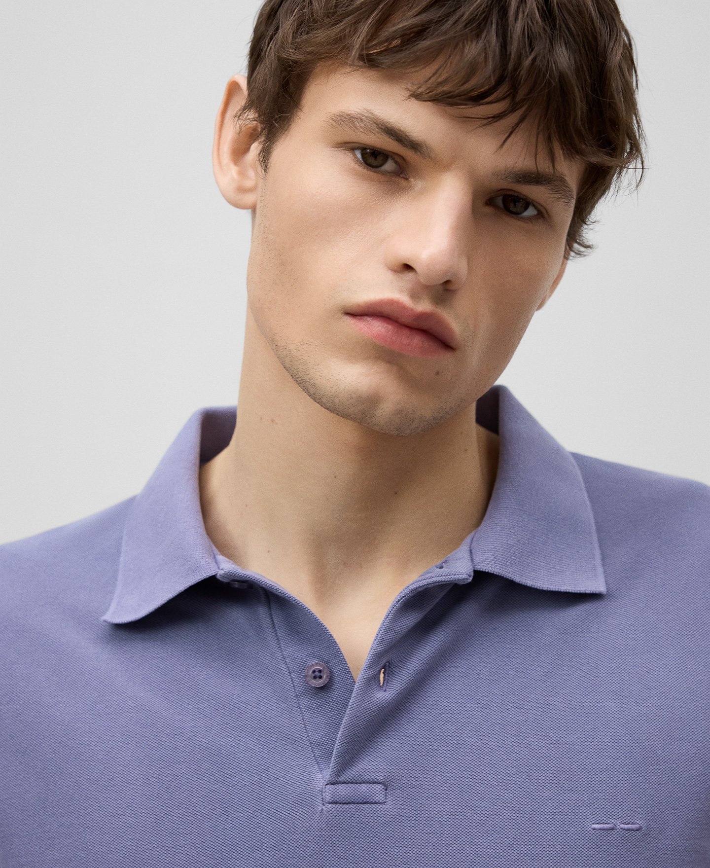 Cotton piqué regular fit polo shirt man image number 3