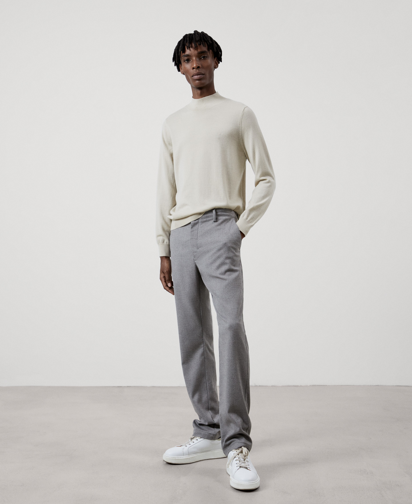 Stretch cotton chino trousers image number 1