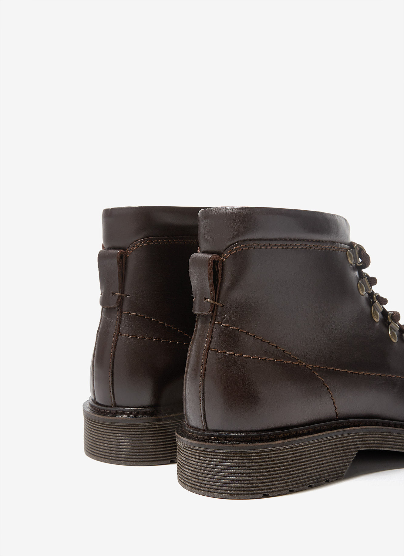 Leather military ankle boots image number 1