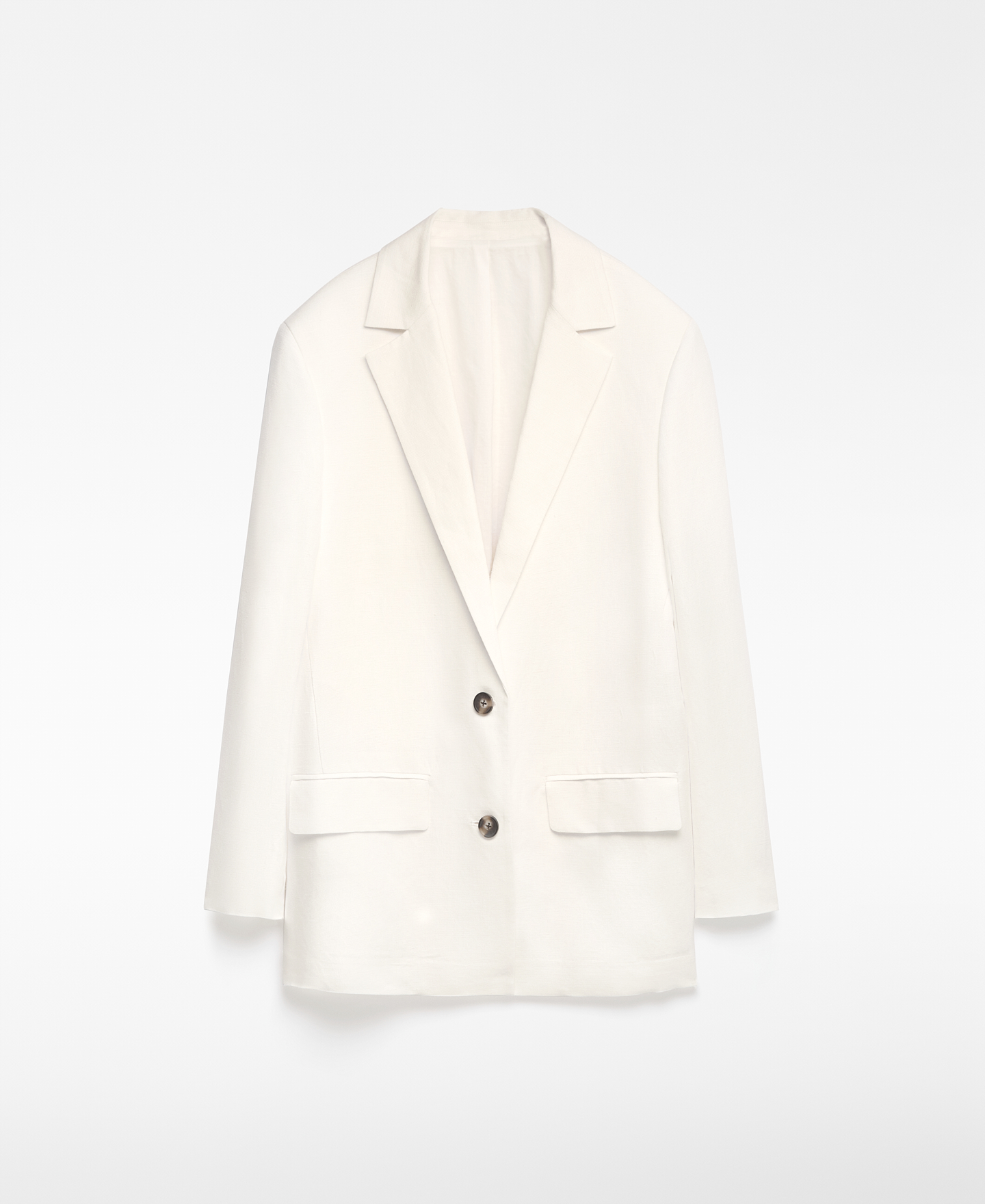 Blazer recta con lino europeo mujer image number 6