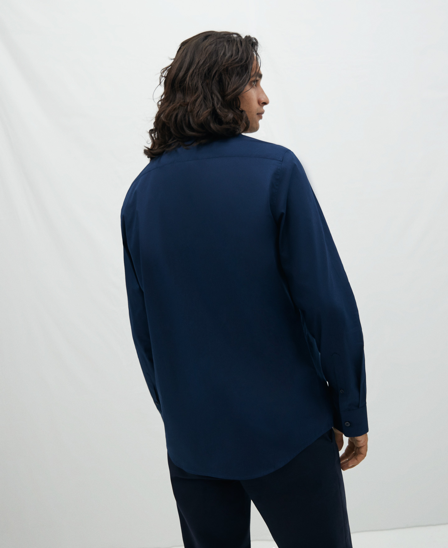 Cutaway collar cotton shirt image number 2
