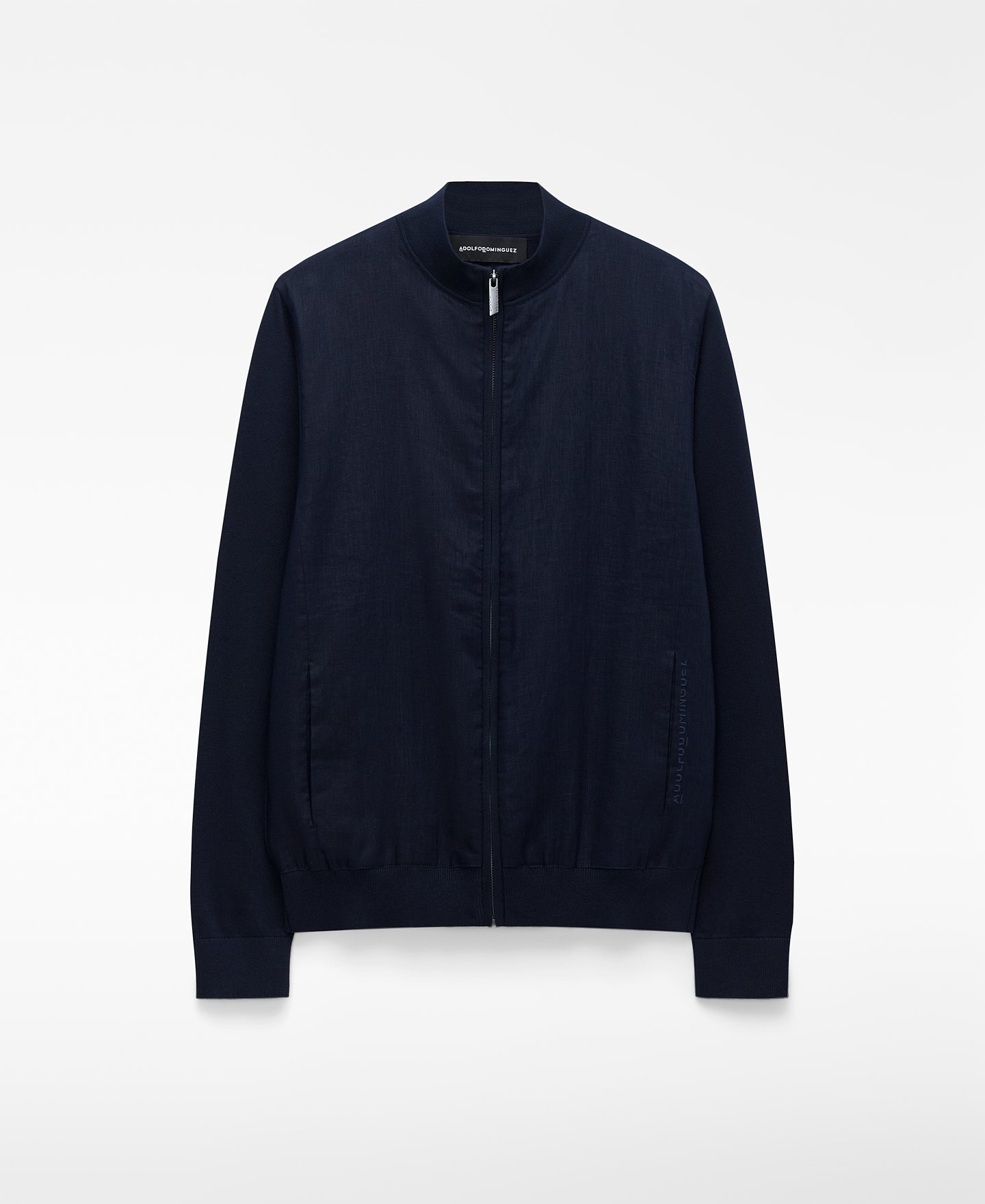 Cotton knit and linen combined jacket image number 4