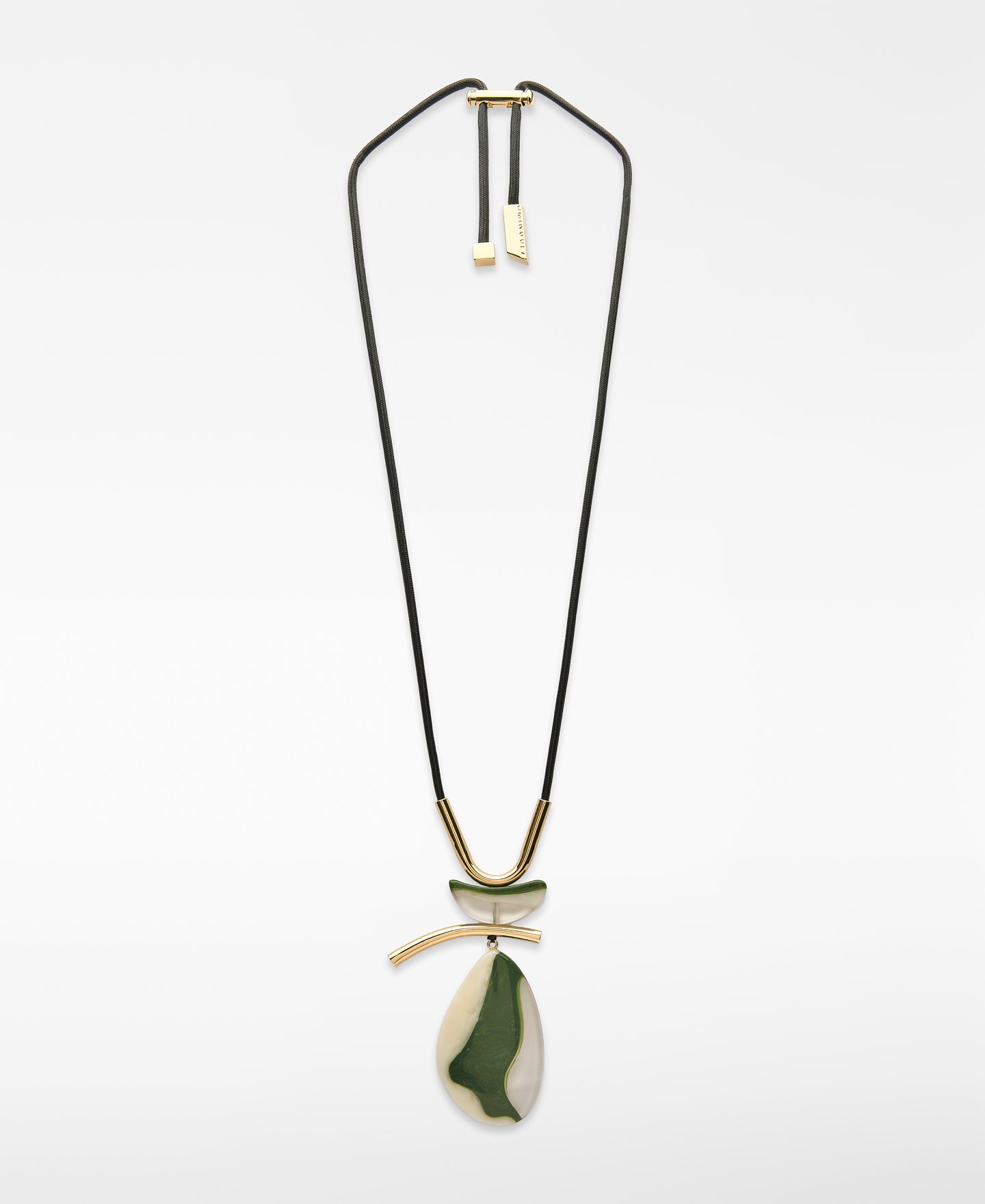 Collier &agrave; &eacute;l&eacute;ments mobiles tricolore en r&eacute;sine image number 0