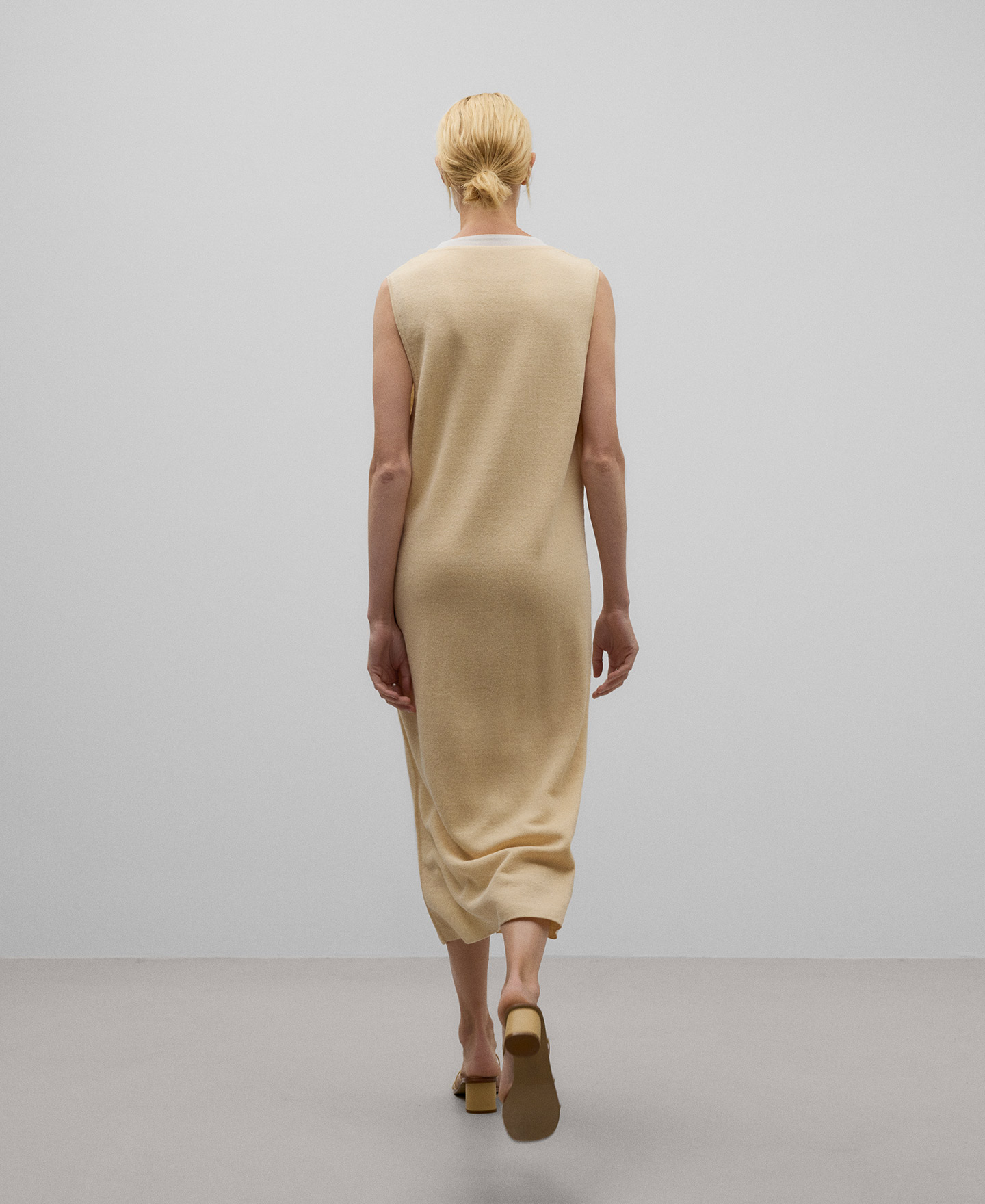 Vestido doble lino algod&oacute;n mujer image number 2