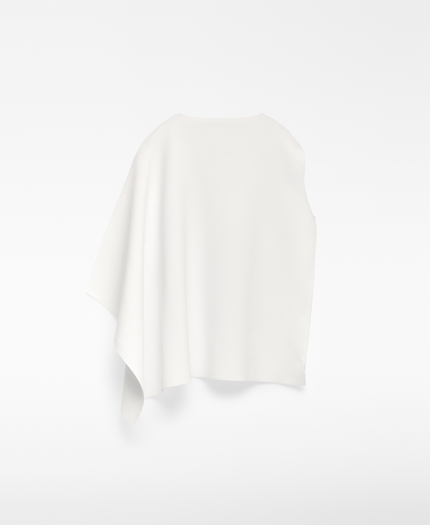 Armhole sleeve top with side godet woman image number 5
