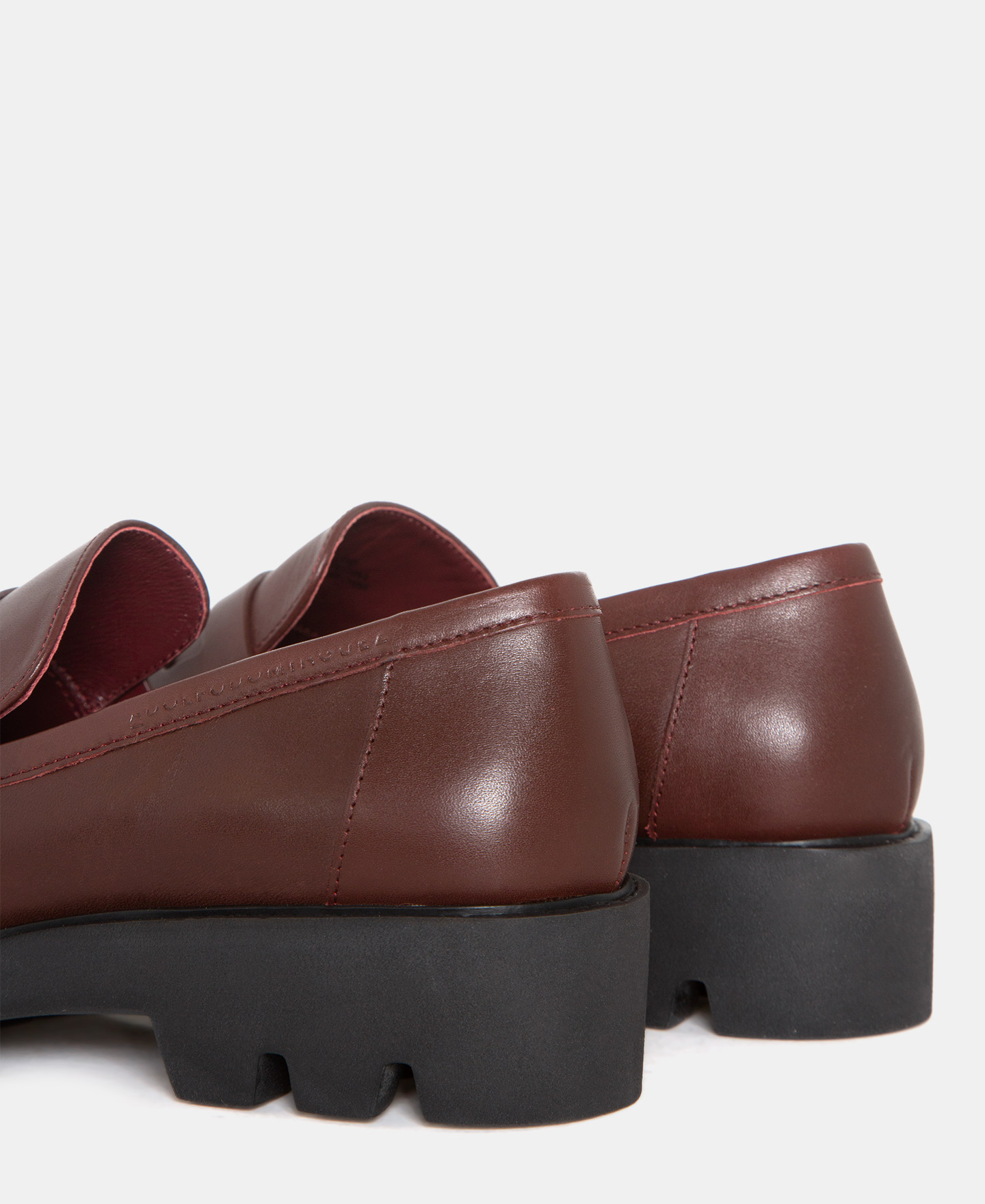 Leather track sole loafers image number 2