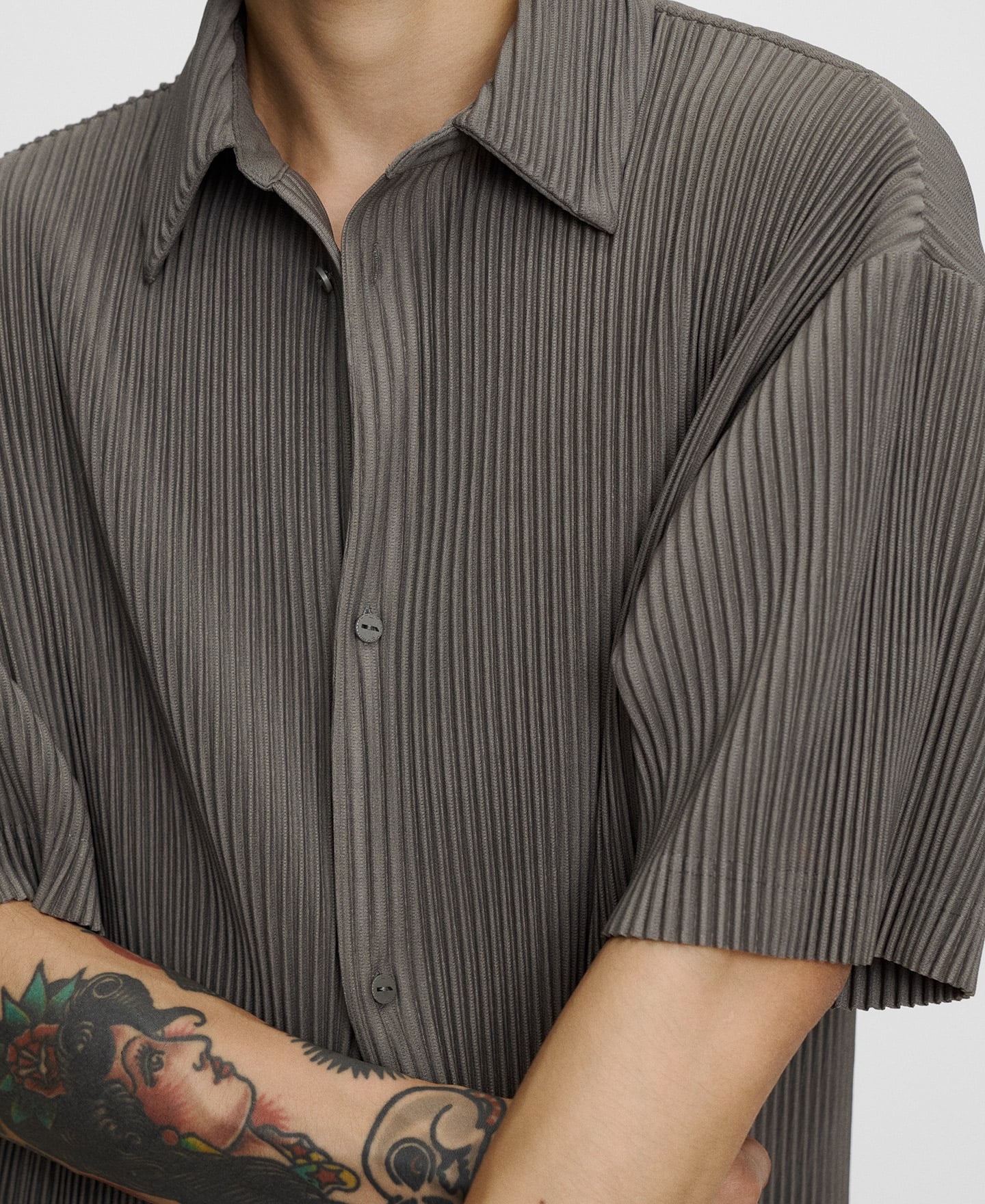 Crinkle short sleeve shirt image number 3