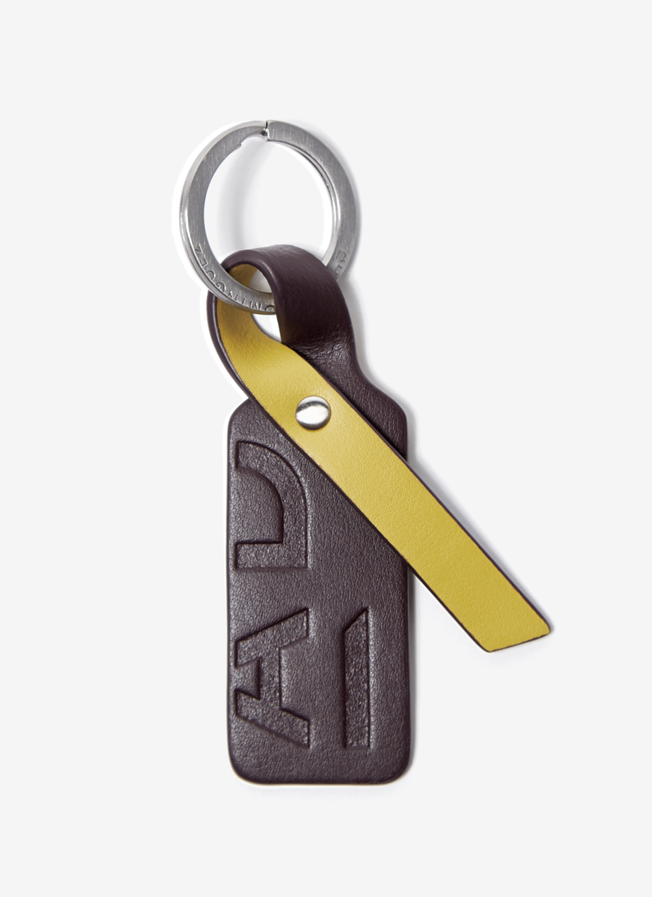 Leather keyring with logo image number 0
