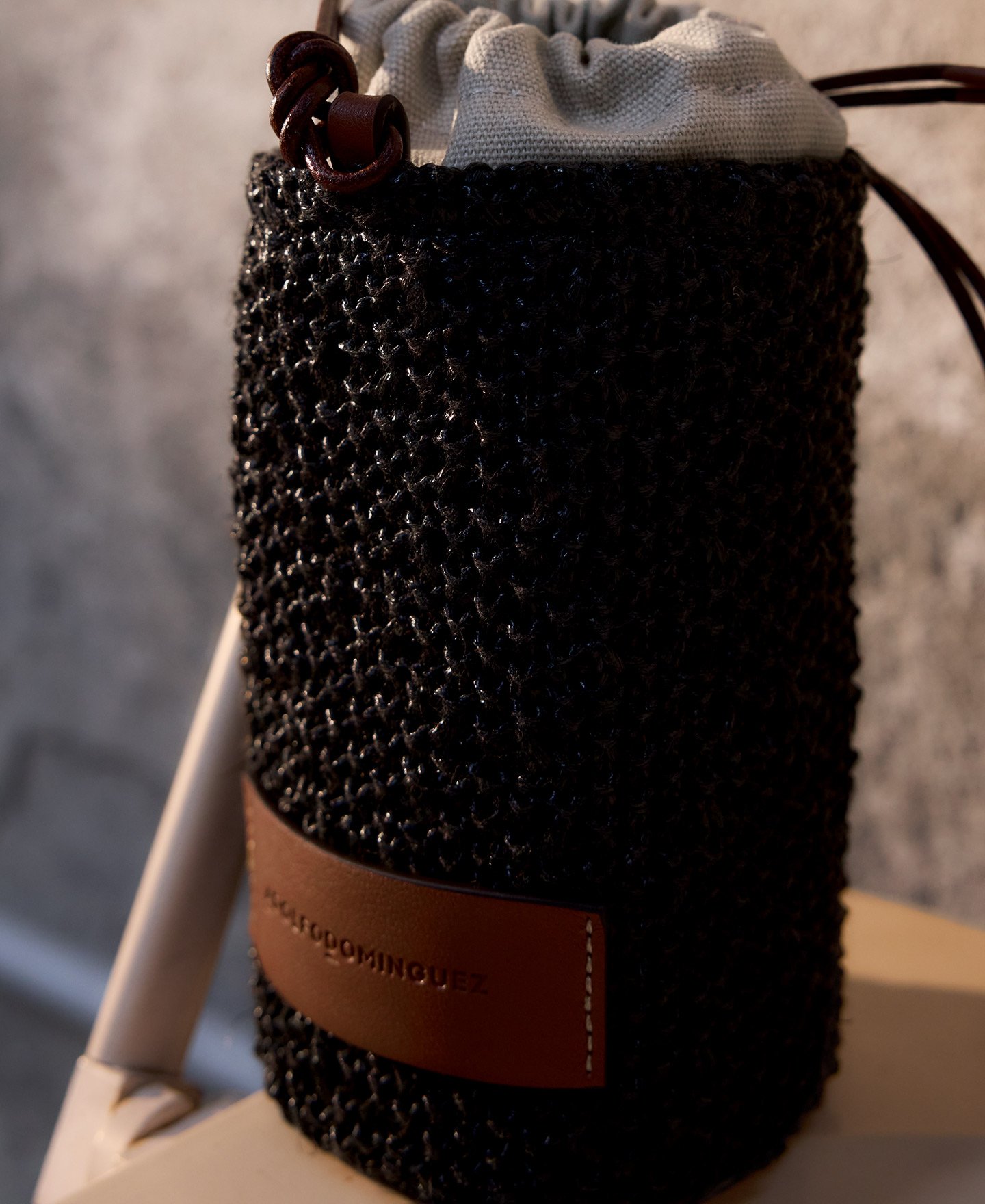 Small raffia texture bag woman image number 4