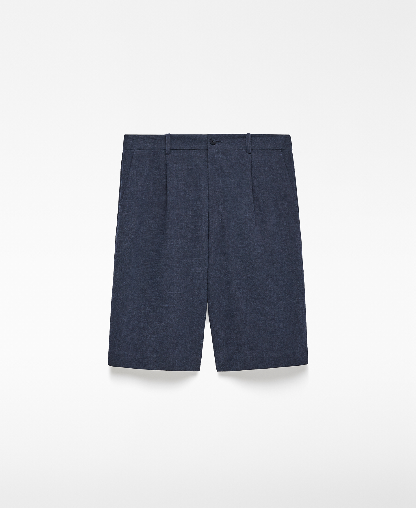 Bermuda ramio algodón hombre azul oscuro image number 4