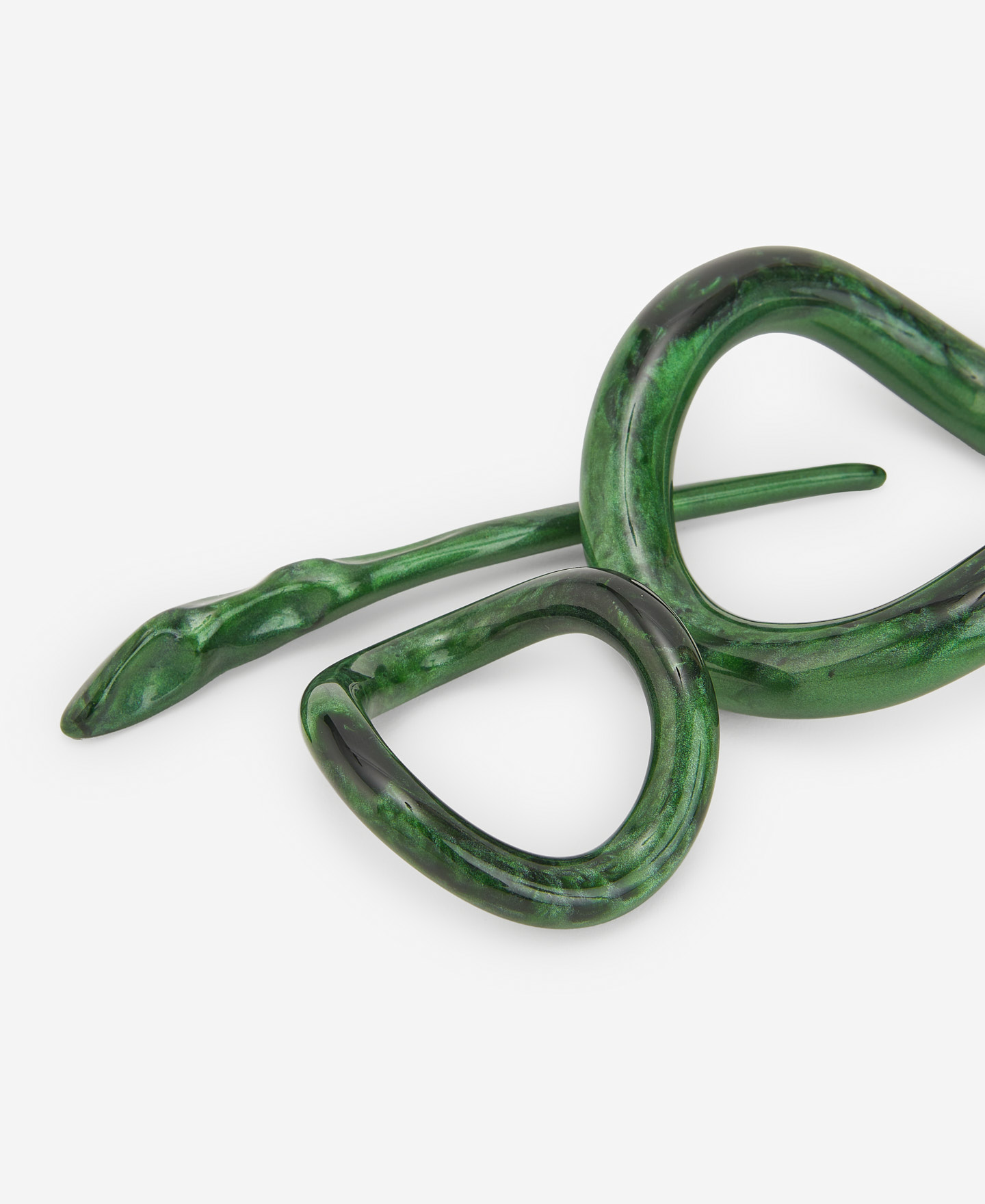 Green resin barrette for women image number 1