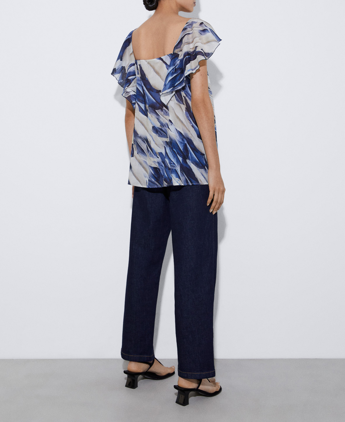 Cotton flared shirt image number 2