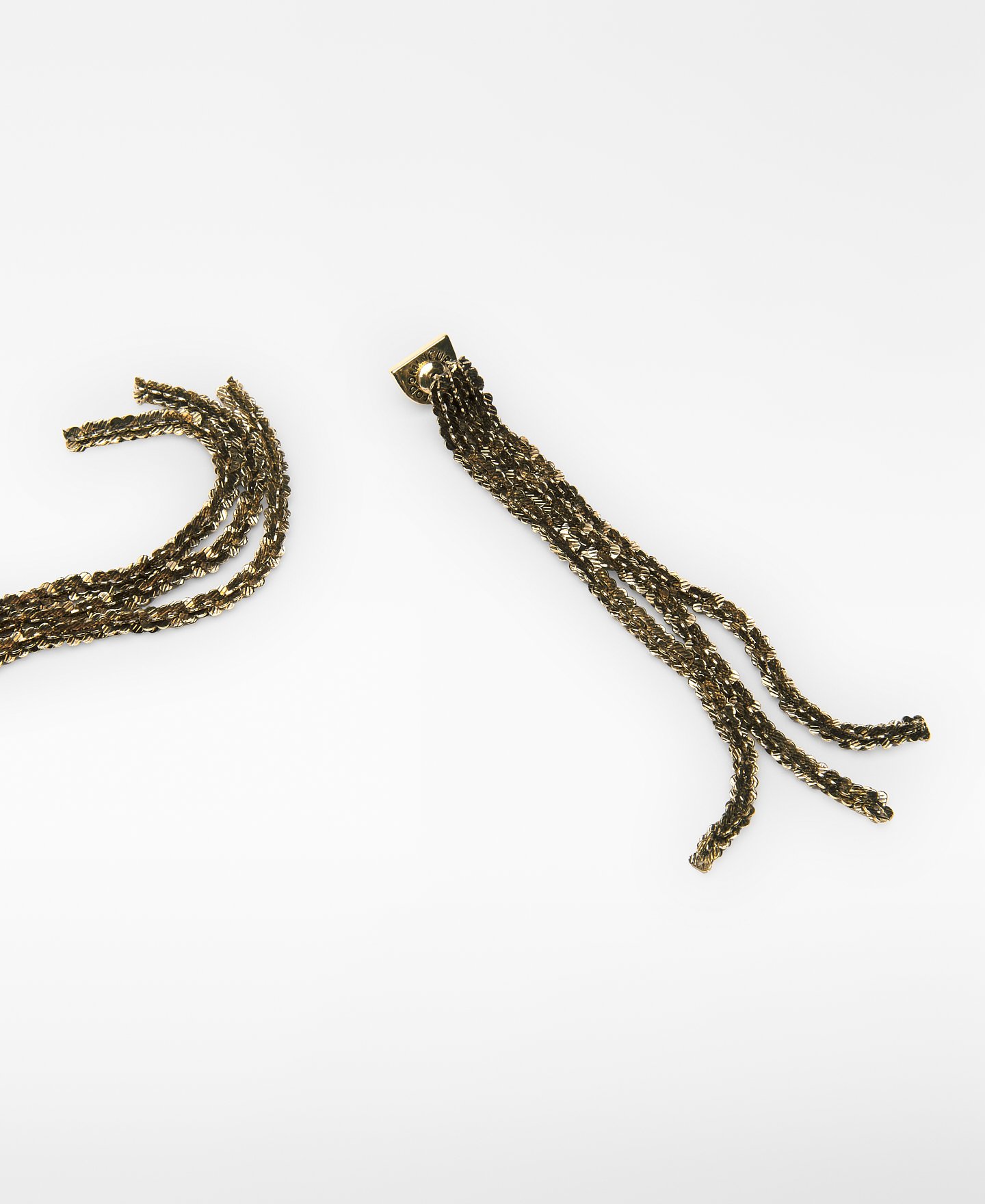 Earrings with dangling gold chains woman image number 2