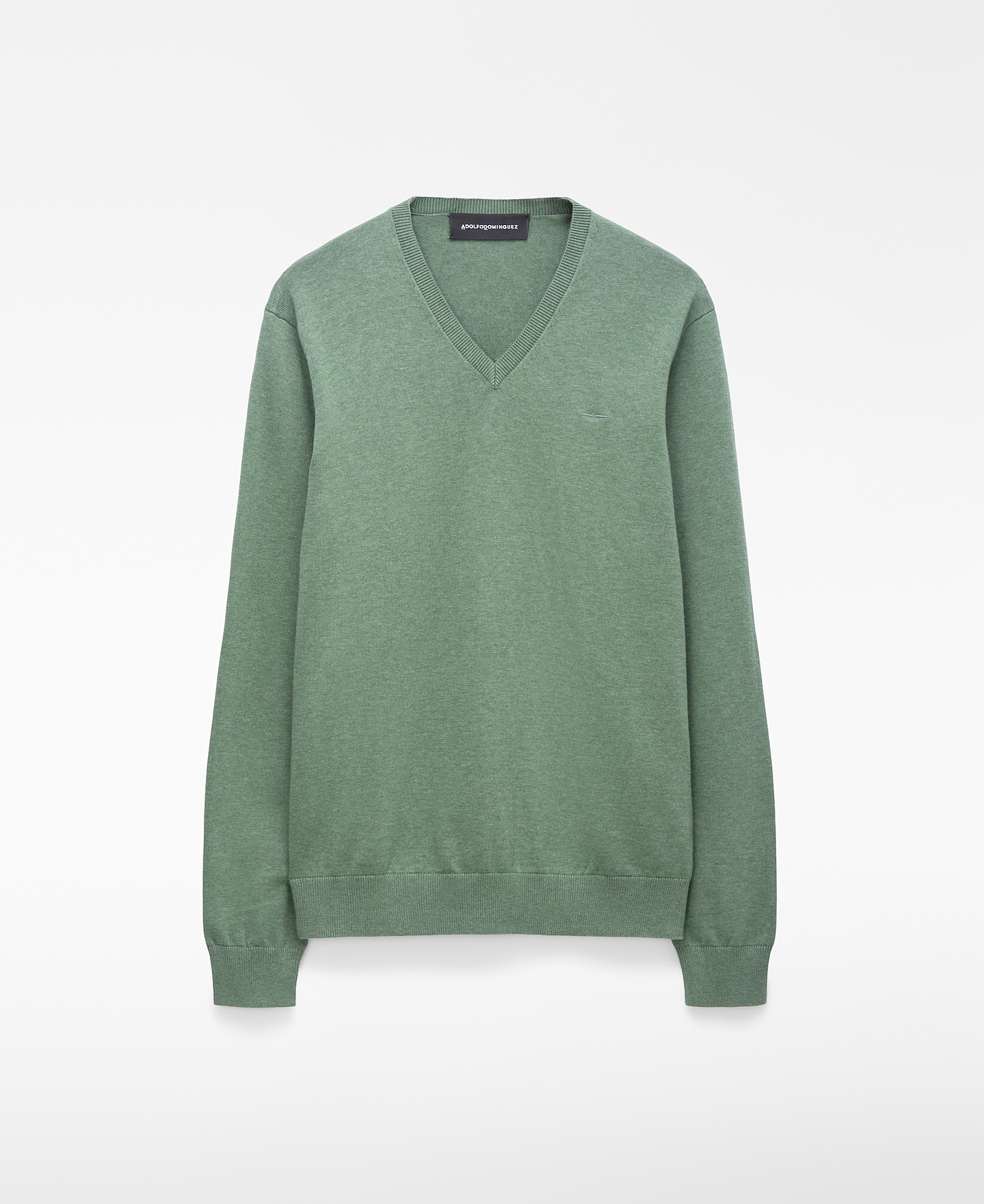 Camisola com gola em V de algod&atilde;o org&acirc;nico image number 4