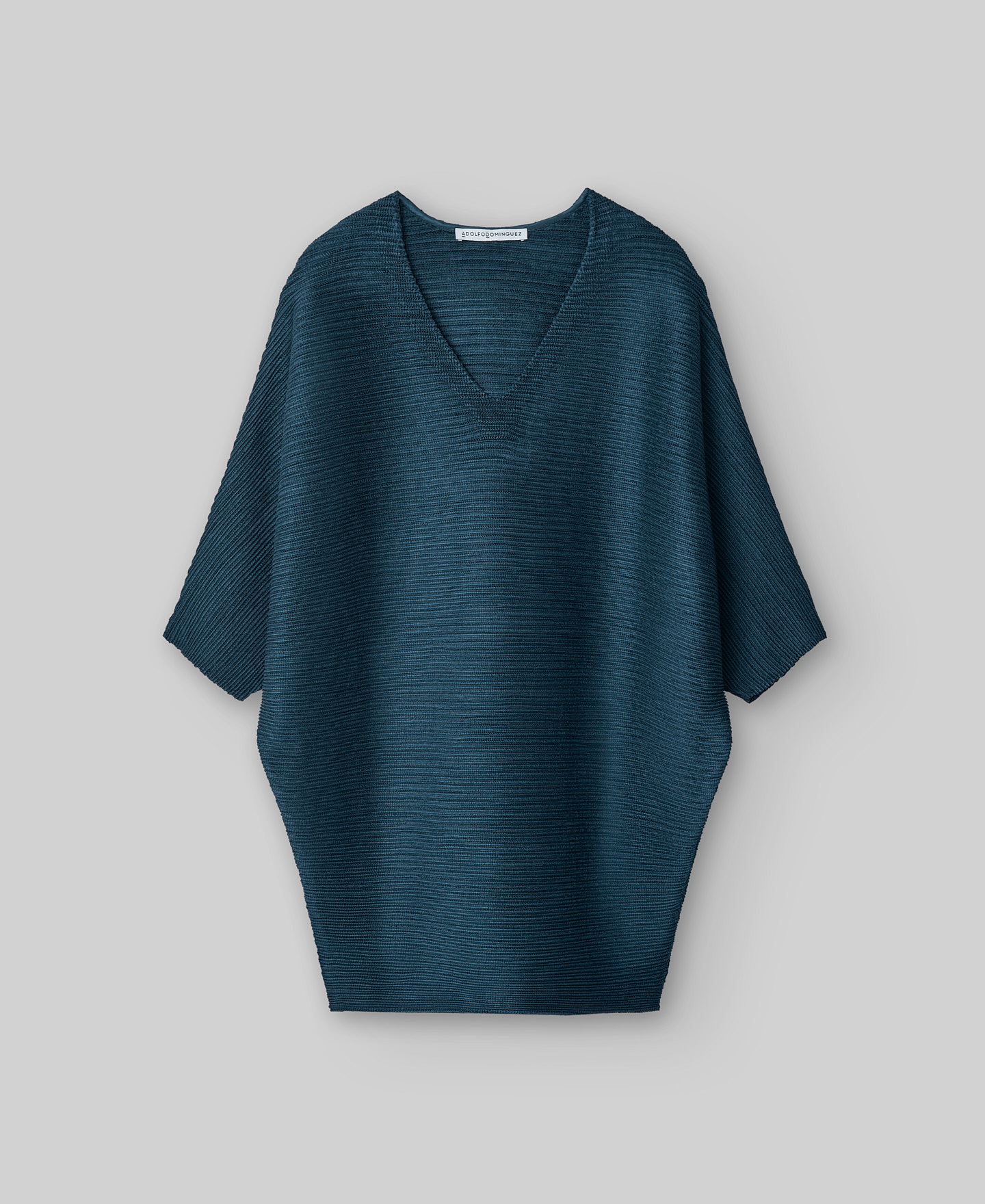 Pleated fabric V-neck top woman image number 4