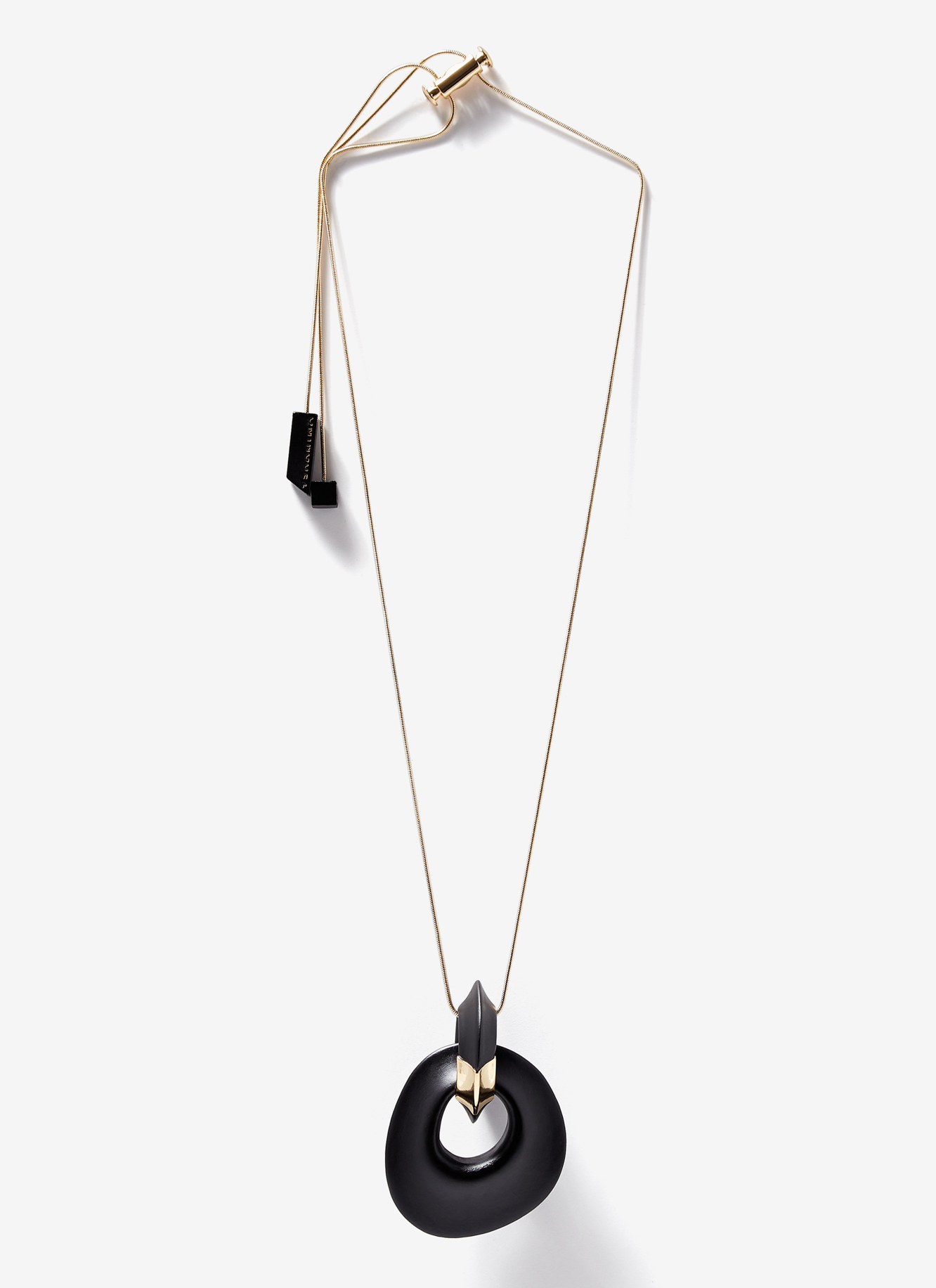 Adjustable necklace with wood pendant image number 0