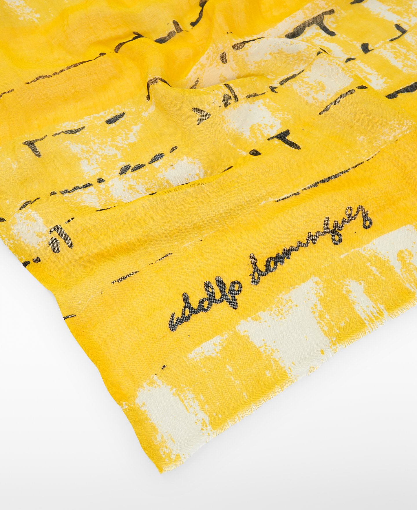 Linen and modal letter-print scarf image number 2