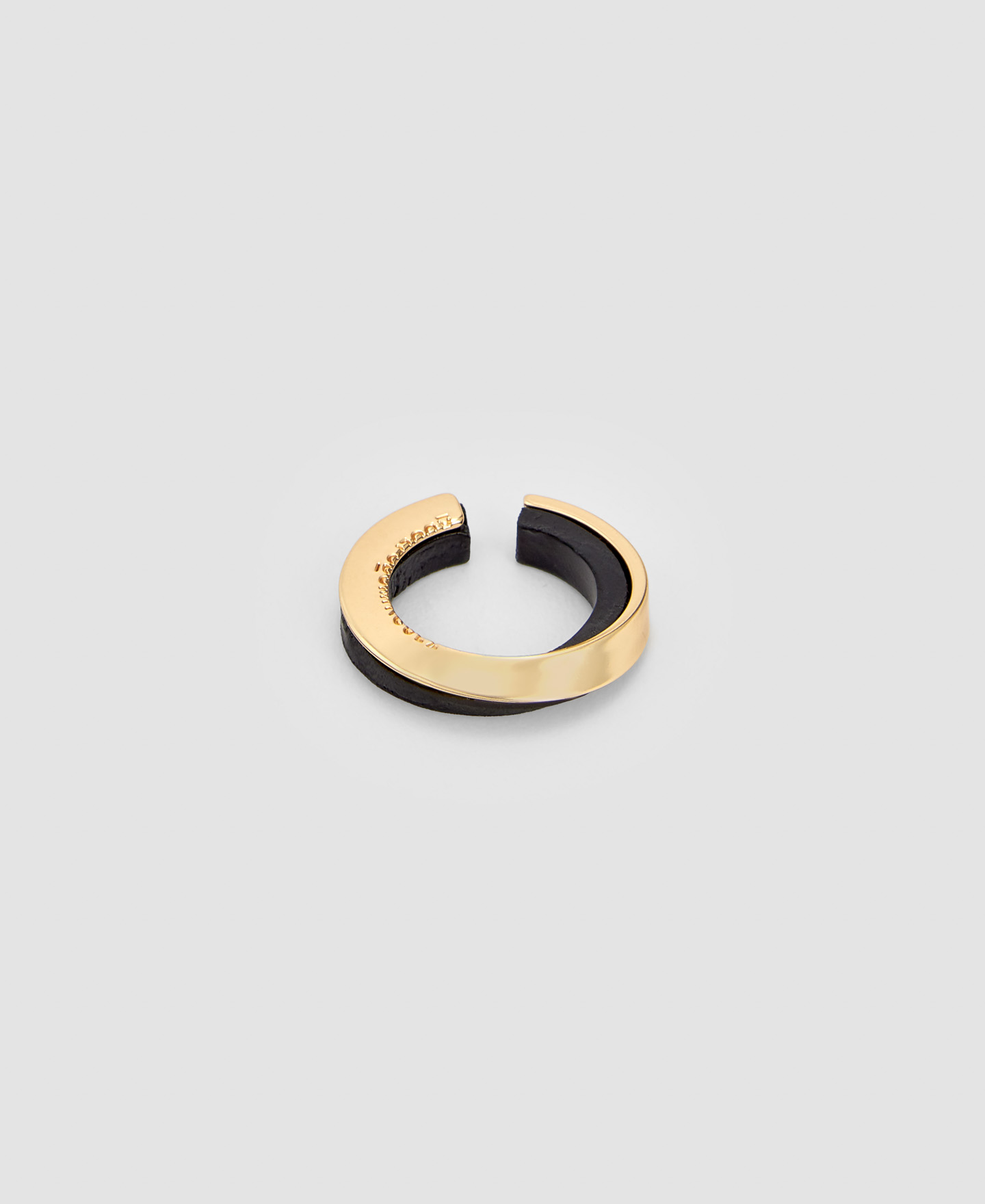 Metal and wood twist motif ring image number 0