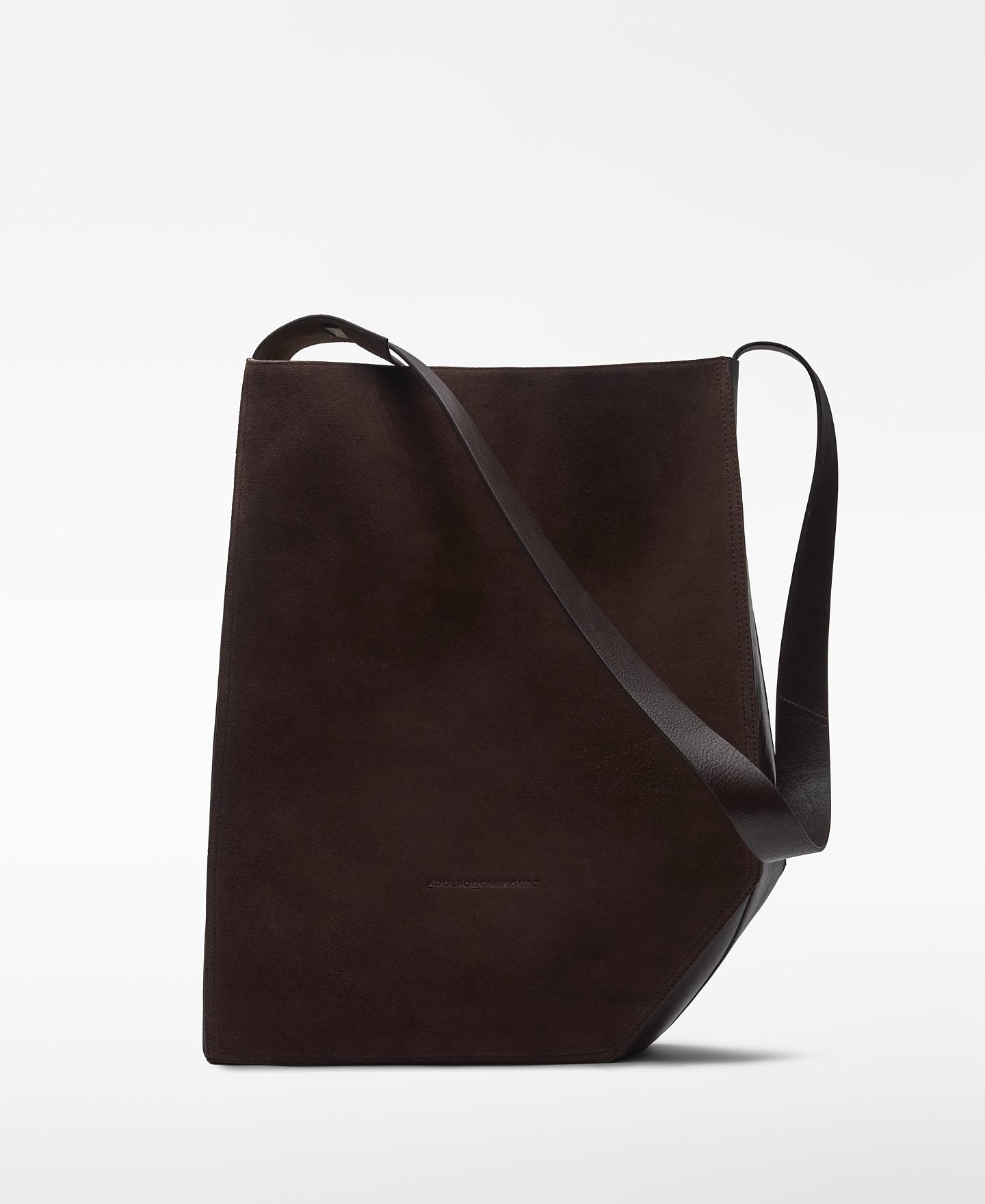 Brown leather and suede shopper bag man image number 0