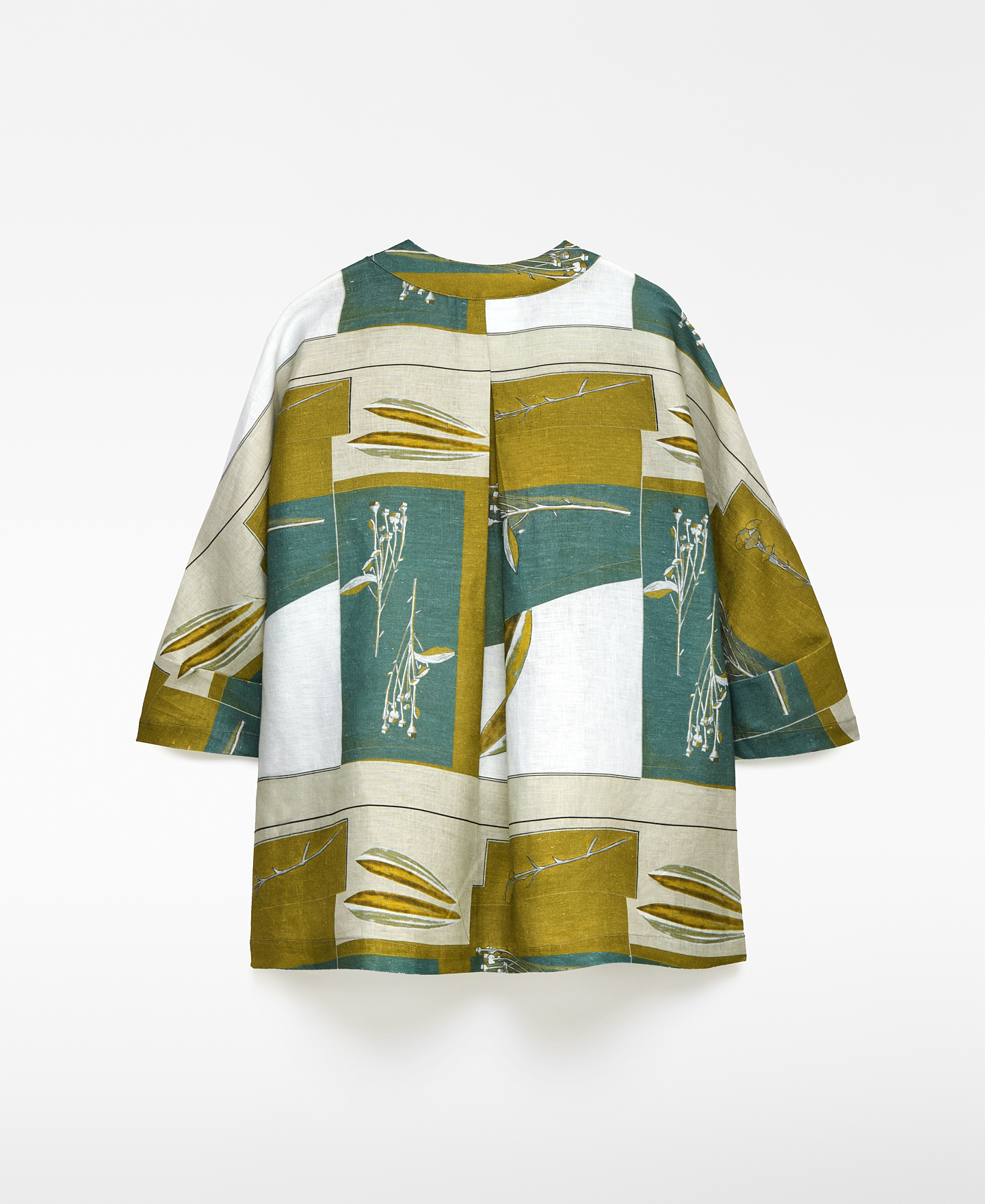 European linen printed blouse woman image number 5