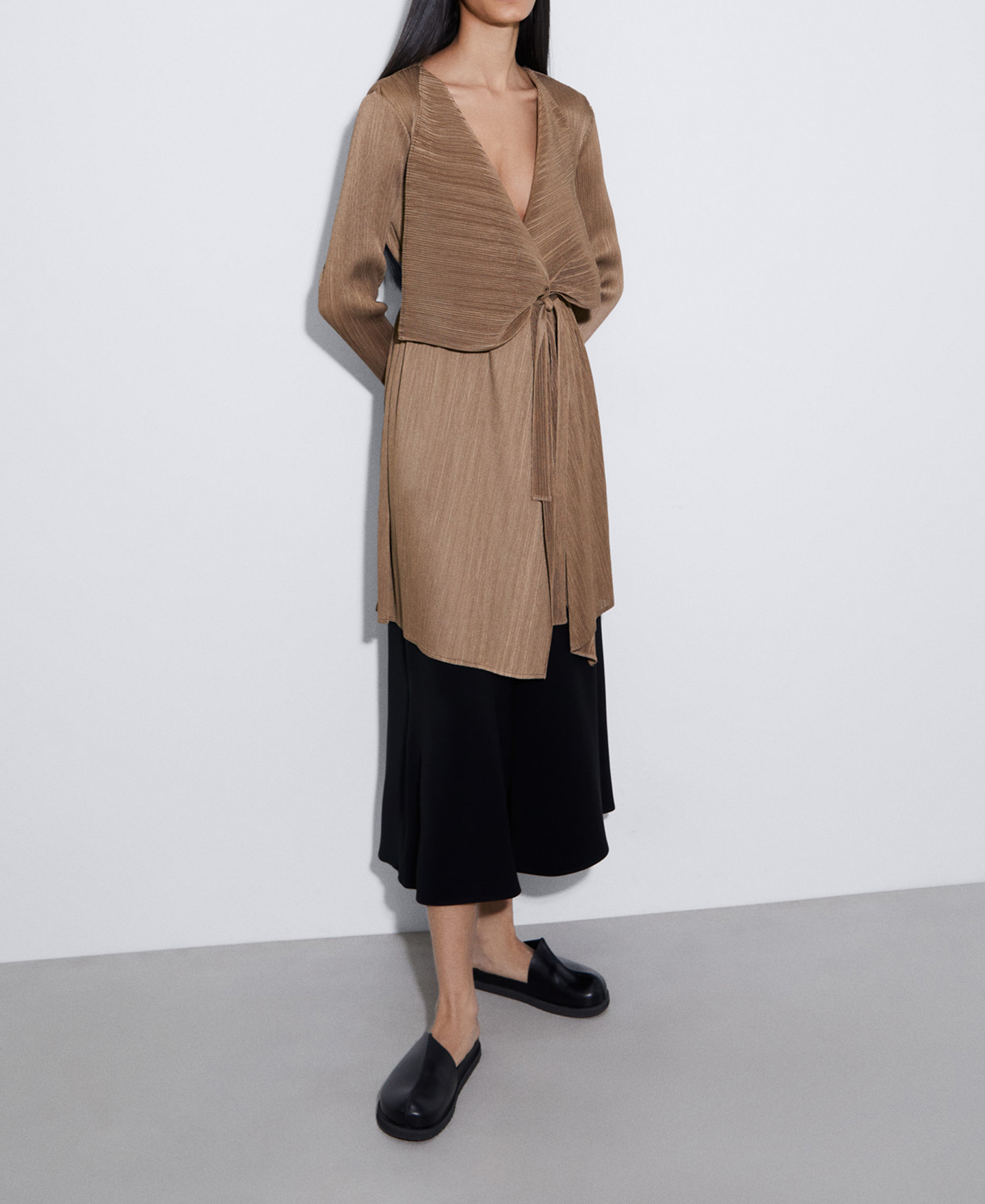 Asymmetric crinkle jacket image number 1