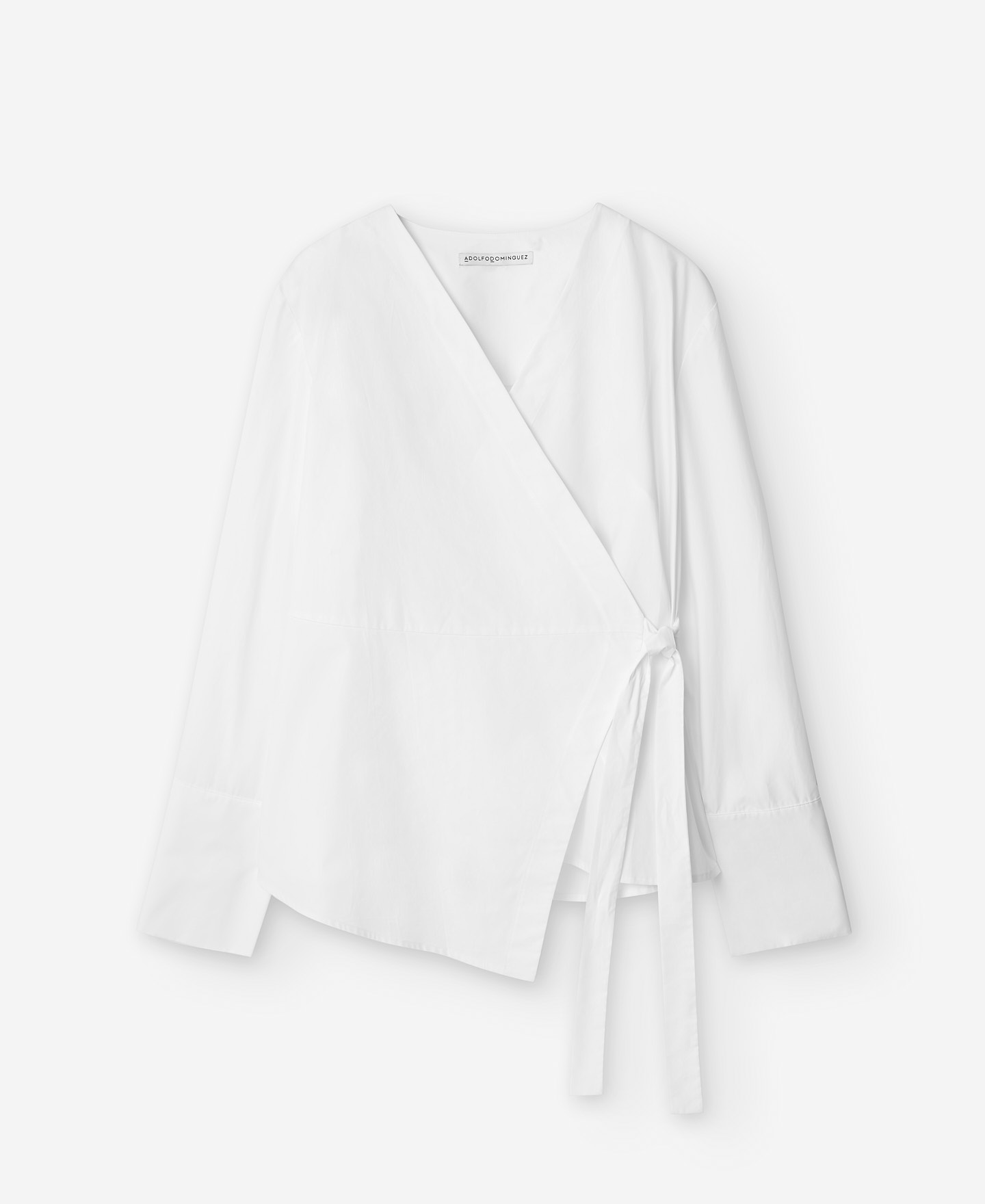 Camisa algodón cruzada escote pico mujer image number 4