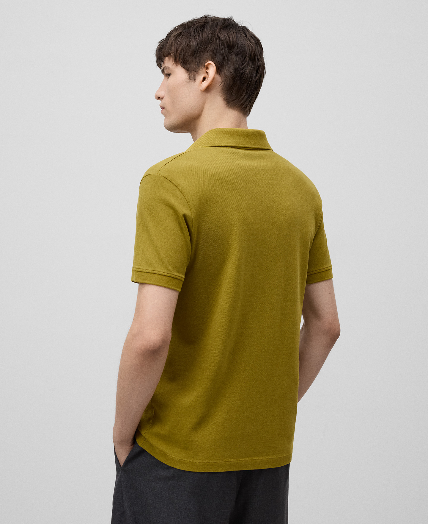 Cotton piqué regular fit polo shirt man image number 2