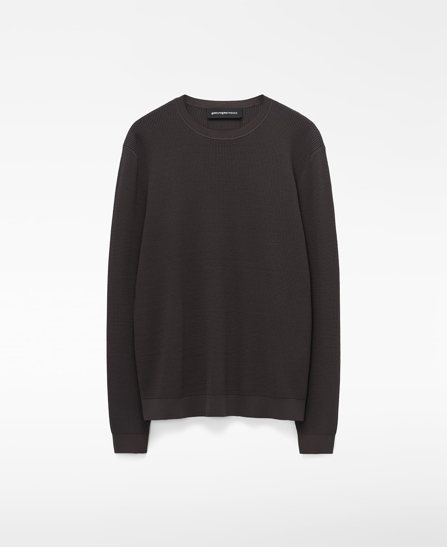 Structured knit crew collar sweater image number 4