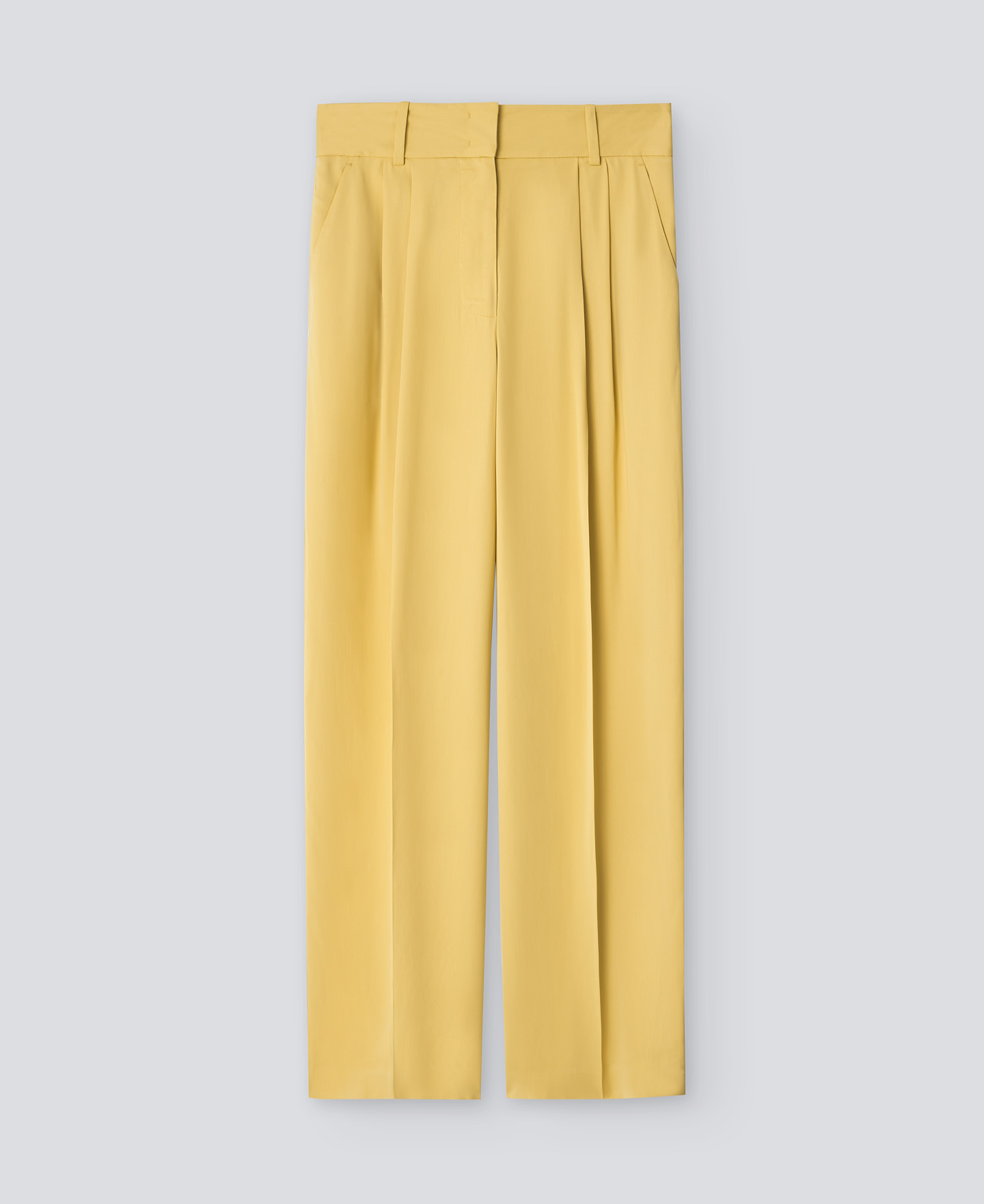 Pantalón recto amarillo mujer image number 4