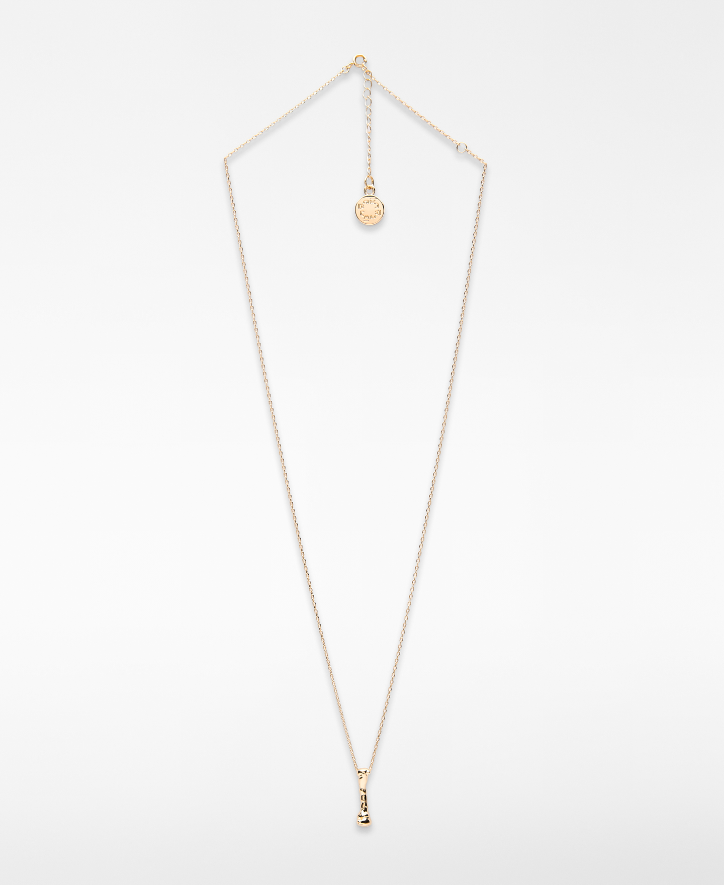 Metal turned piece necklace woman image number 0