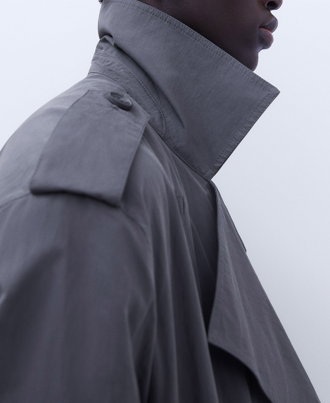Epaulette Double Breasted Trench Coat image number 5